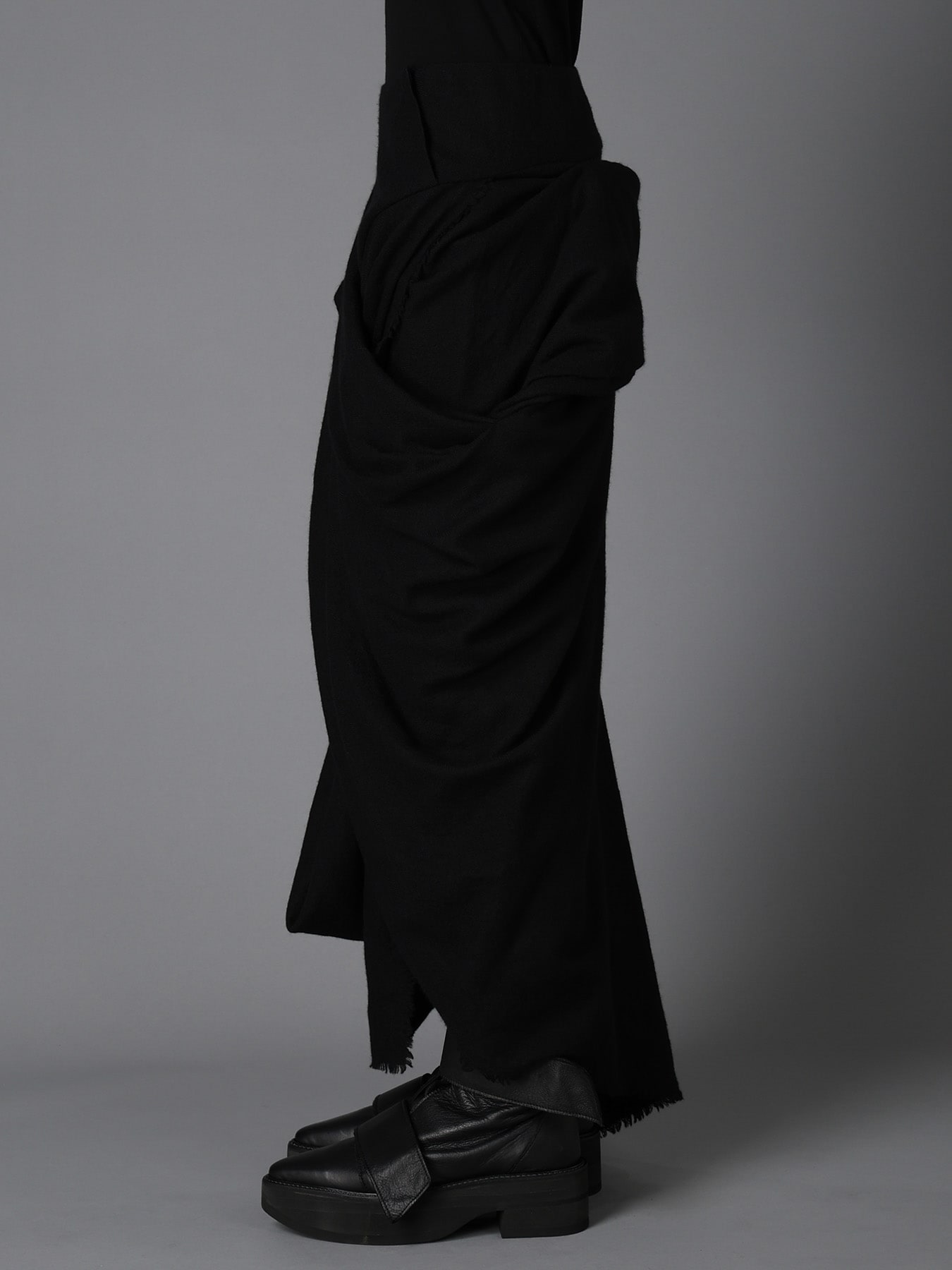 HERRINGBONE DRAPED SKIRT