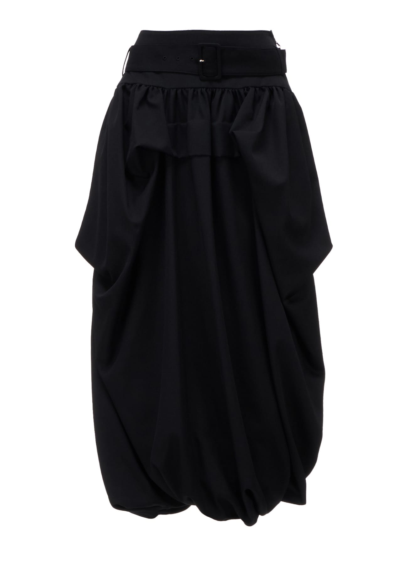 WOOL GABARDINE  BELTED BALLOON SKIRT