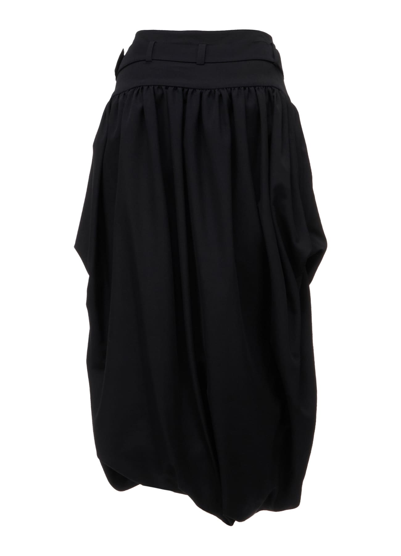 WOOL GABARDINE  BELTED BALLOON SKIRT