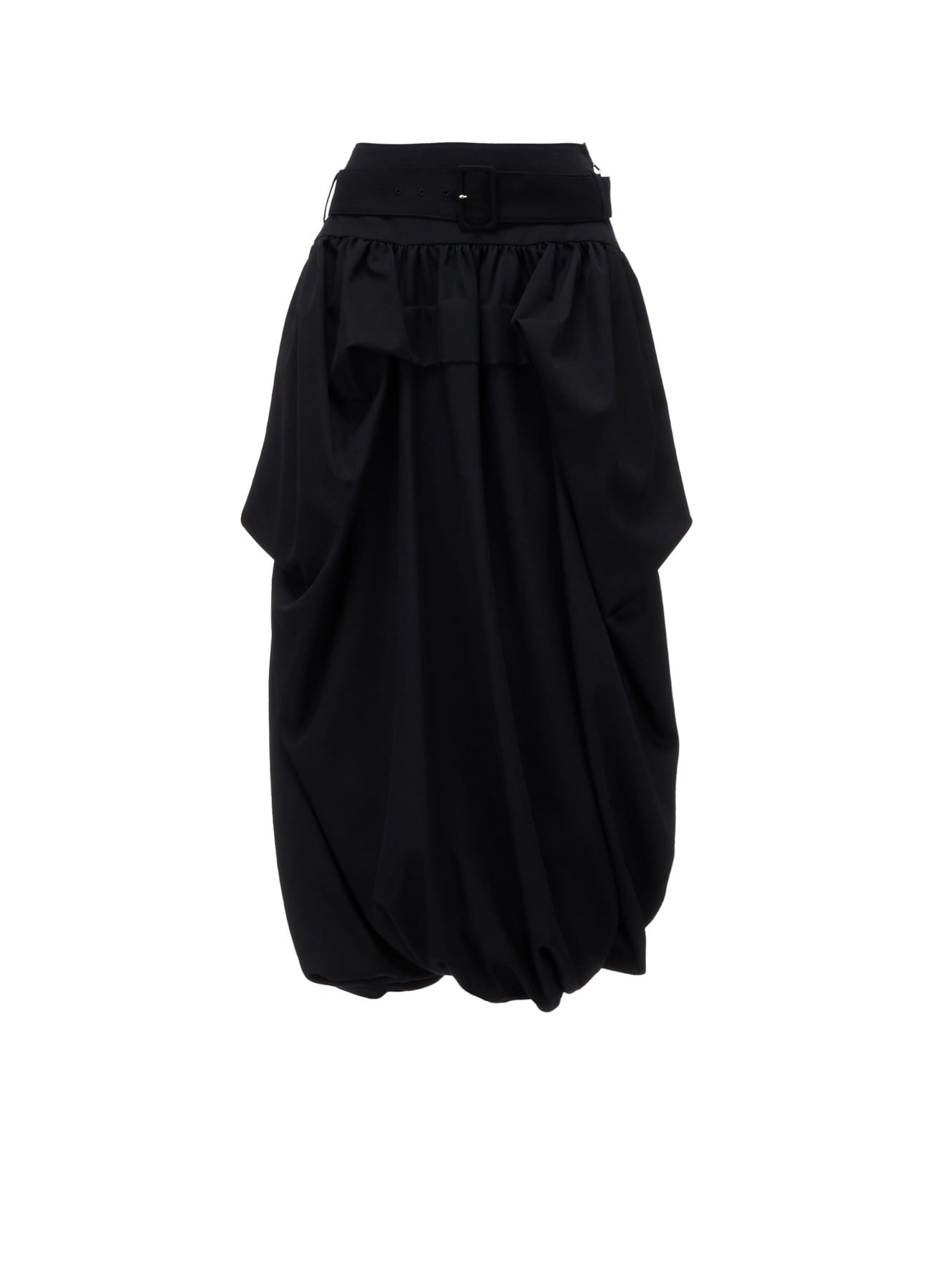 WOOL GABARDINE  BELTED BALLOON SKIRT