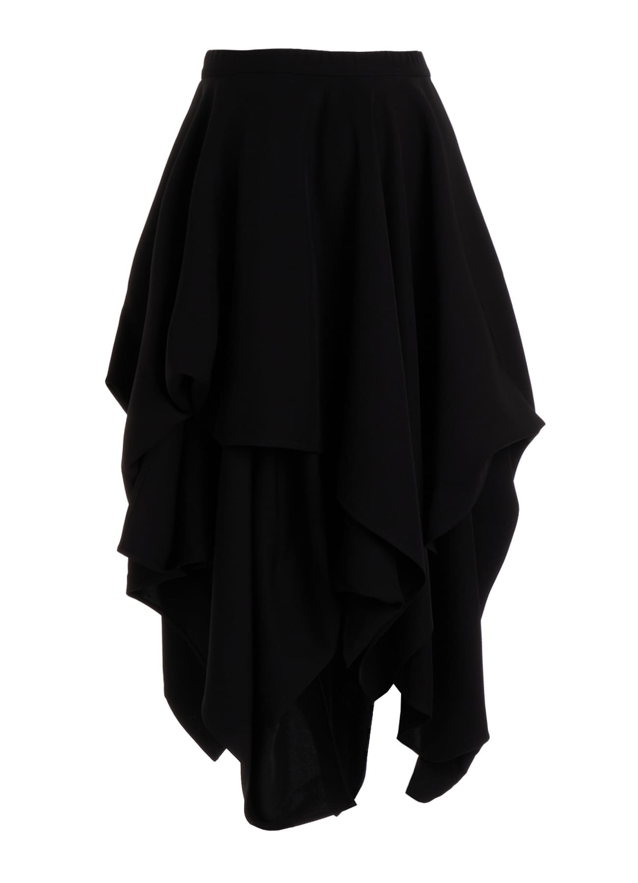 DOUBLE SATIN ELASTIC WAIST DOUBLE LAYERED SKIRT