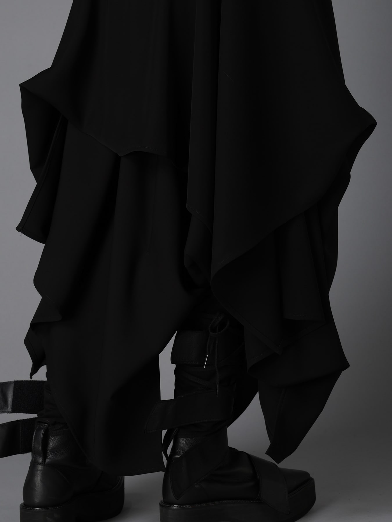 DOUBLE SATIN ELASTIC WAIST DOUBLE LAYERED SKIRT