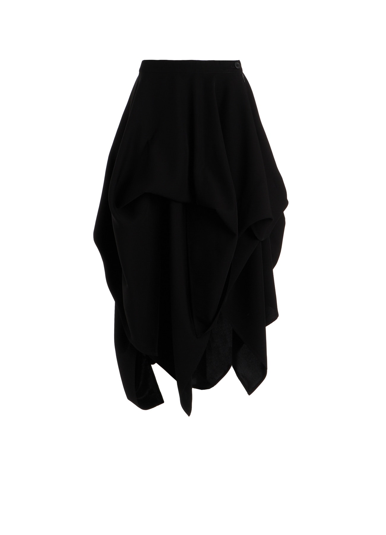 DOUBLE SATIN ELASTIC WAIST DOUBLE LAYERED SKIRT