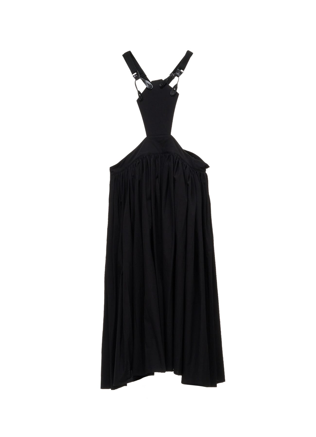 HIGH TWIST POPLIN SUSPENDER SKIRT