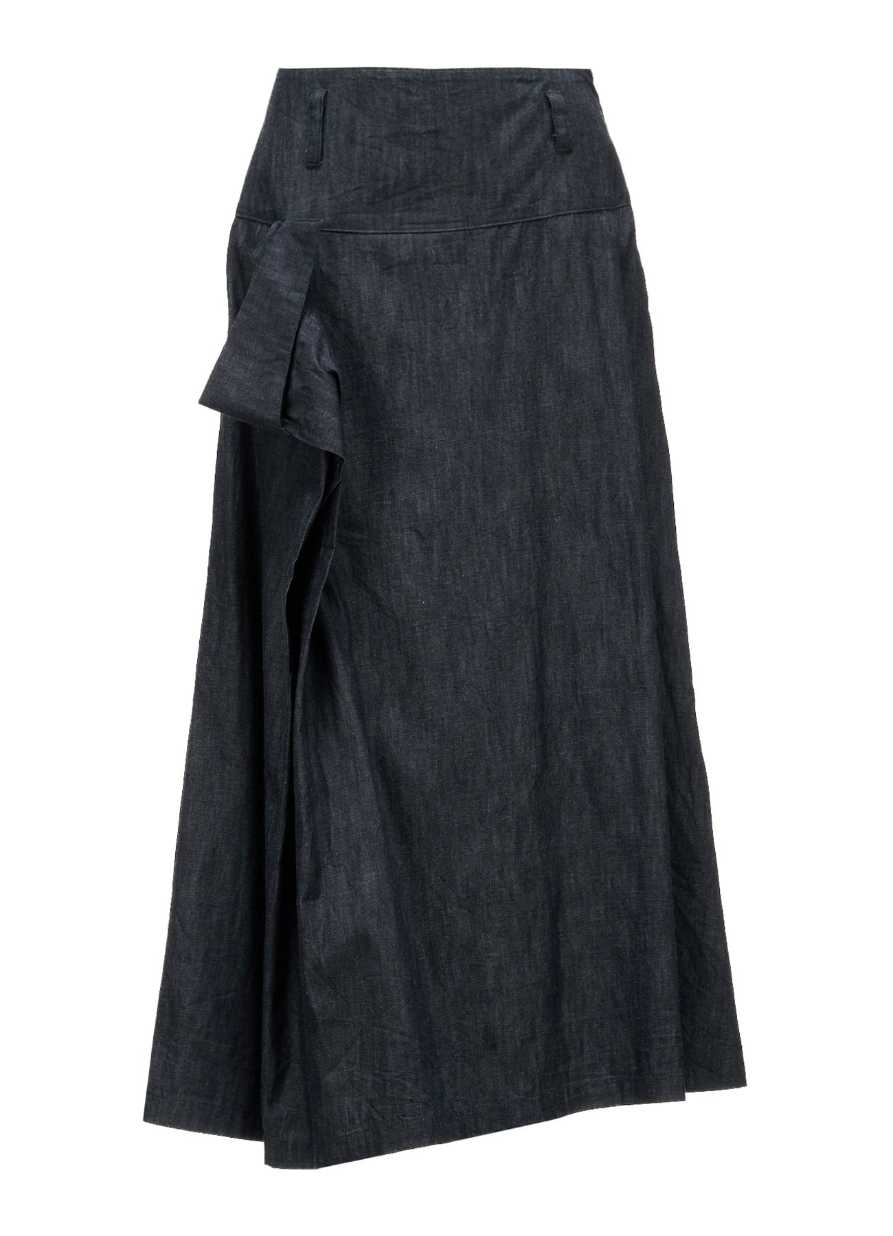 6OZ DENIM SIDE DRAPED SKIRT(S Indigo): LIMI feu｜THE SHOP YOHJI