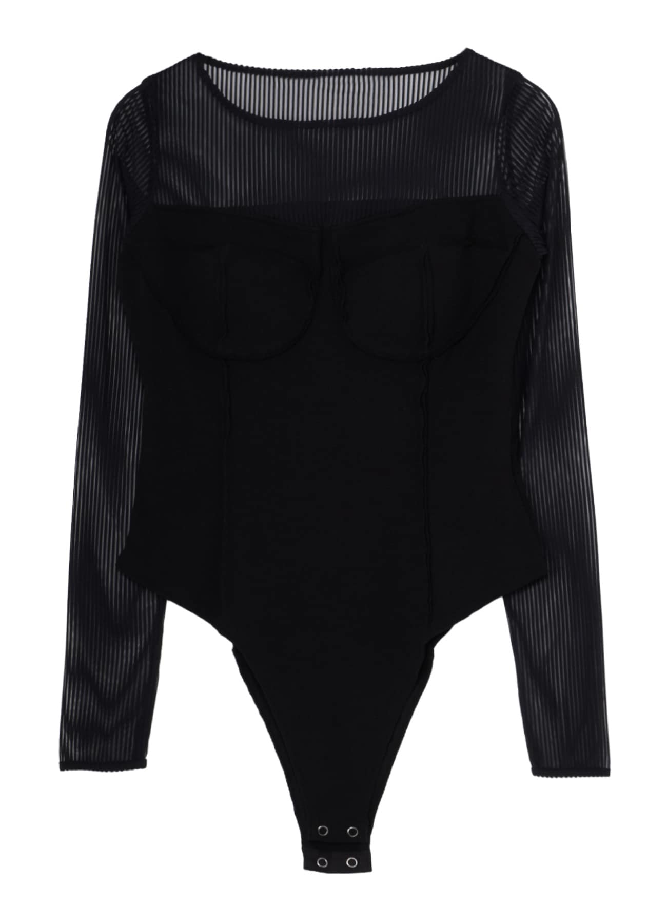 STRIPE TULLE  BUSTIER BODYSUIT