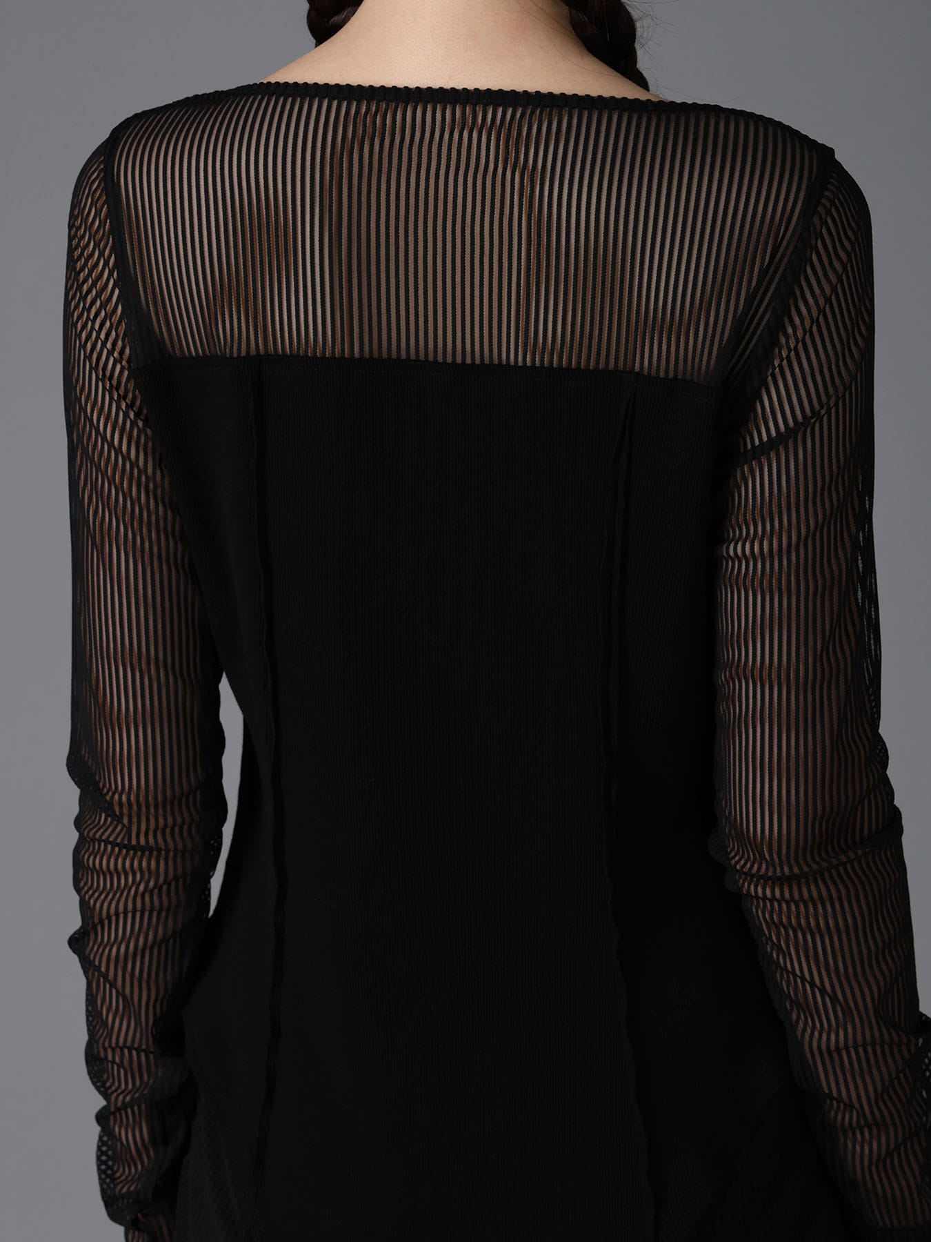 STRIPE TULLE  BUSTIER BODYSUIT
