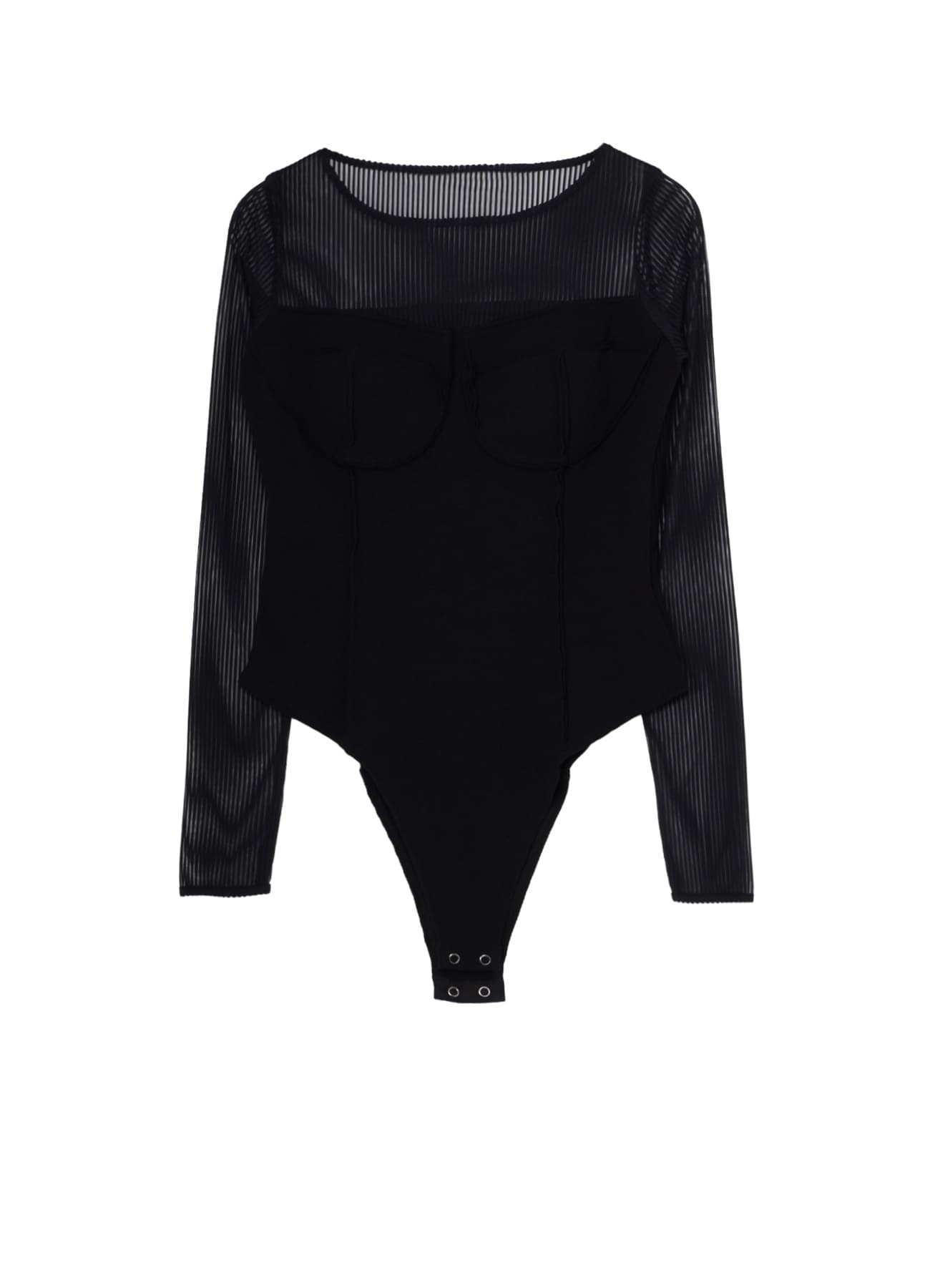STRIPE TULLE  BUSTIER BODYSUIT