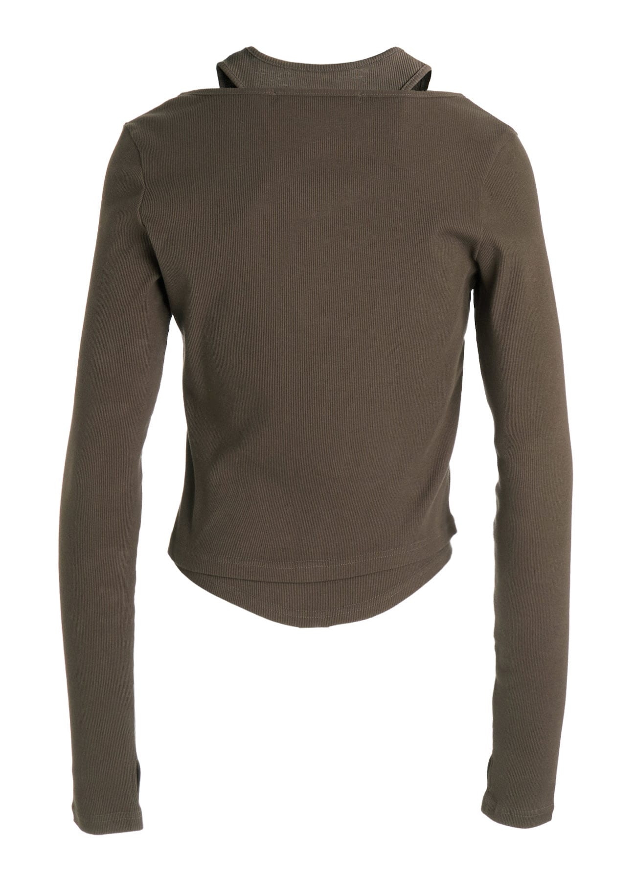 C/ RIB LAYERED CARDIGAN T