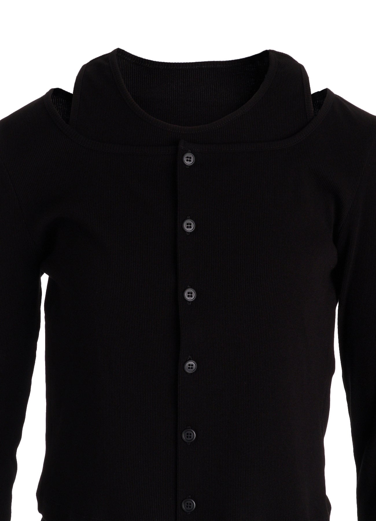 C/ RIB LAYERED CARDIGAN T