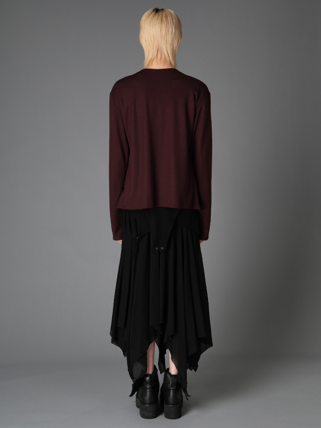 W/ SINGLE JERSEY KNOT DETAIL CARDIGAN