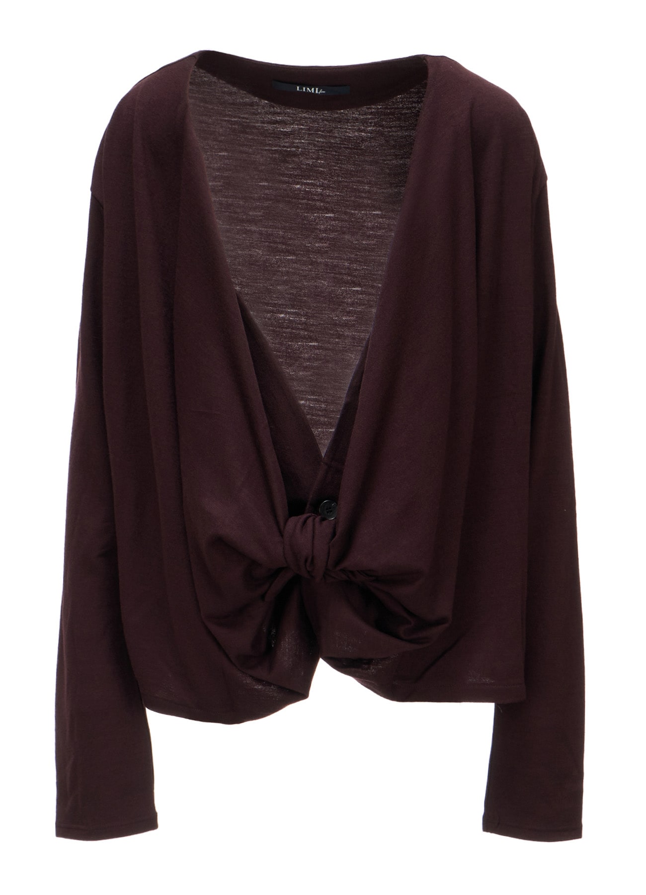 W/ SINGLE JERSEY KNOT DETAIL CARDIGAN