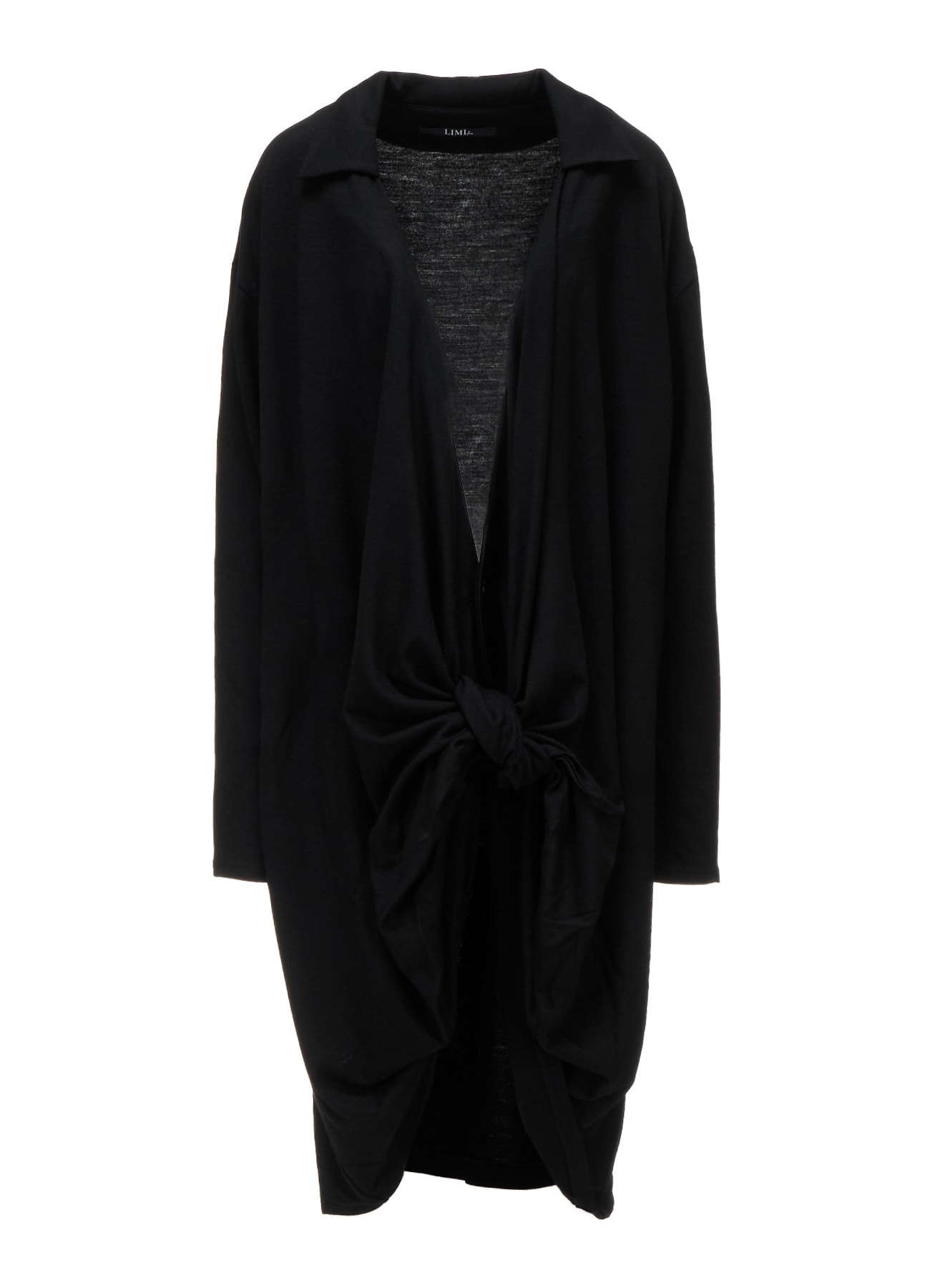 W/ SINGLE JERSEY KNOT DETAIL LONG CARDIGAN