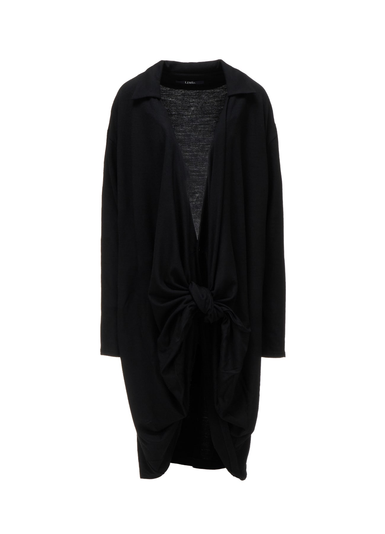 W/ SINGLE JERSEY KNOT DETAIL LONG CARDIGAN