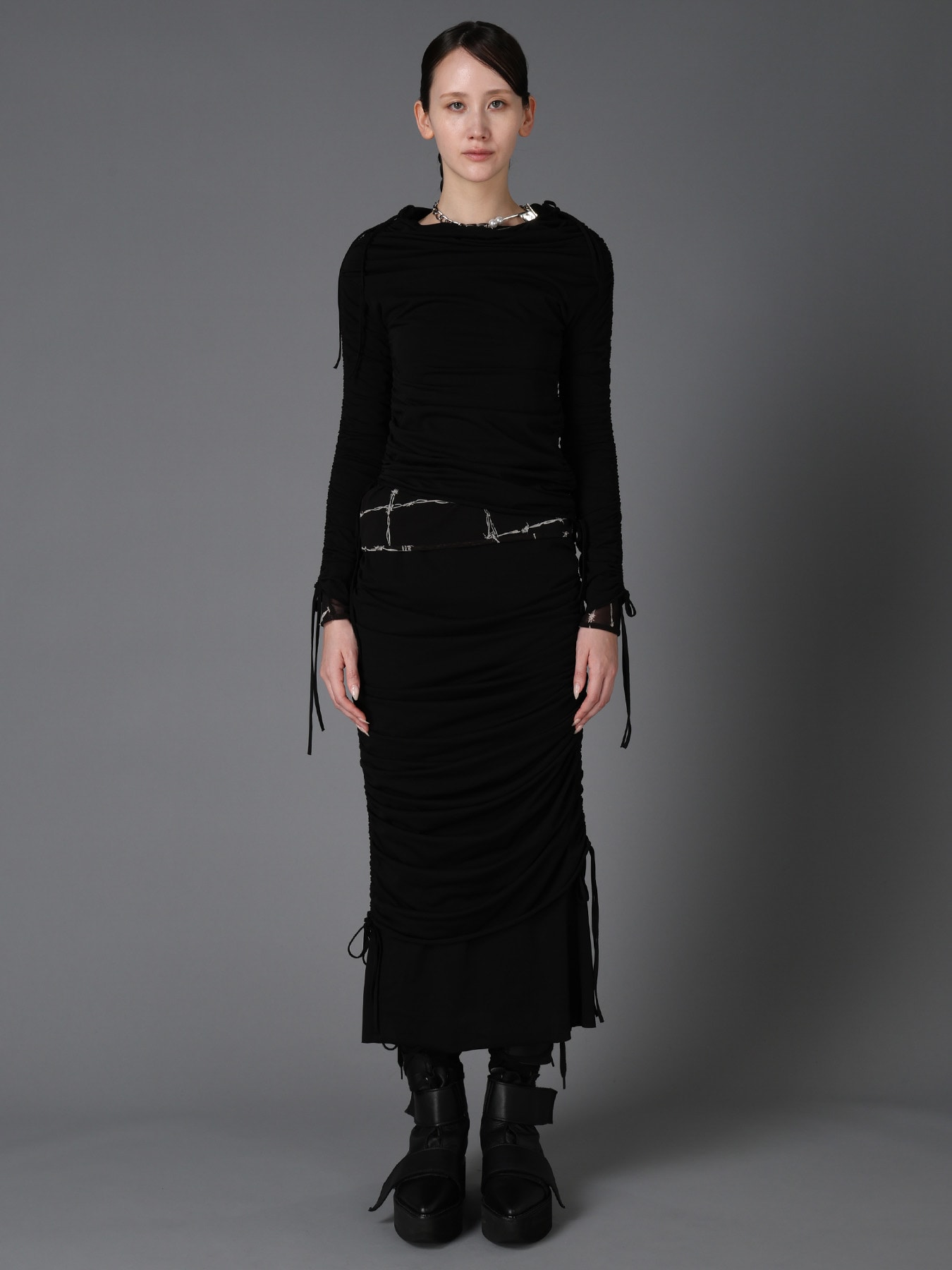 BIAS JERSEY GATHERED SLIM T