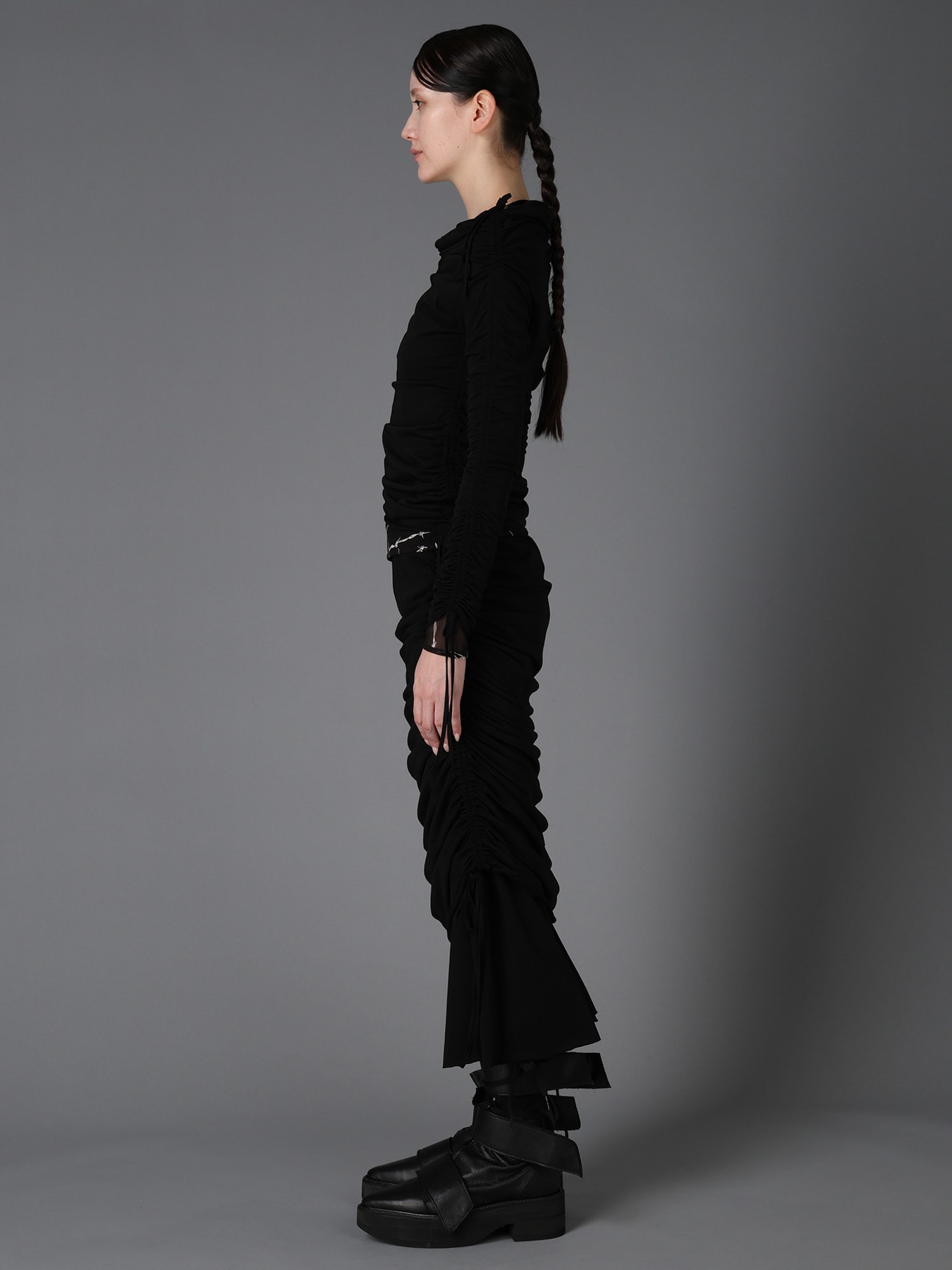 BIAS JERSEY GATHERED SLIM T
