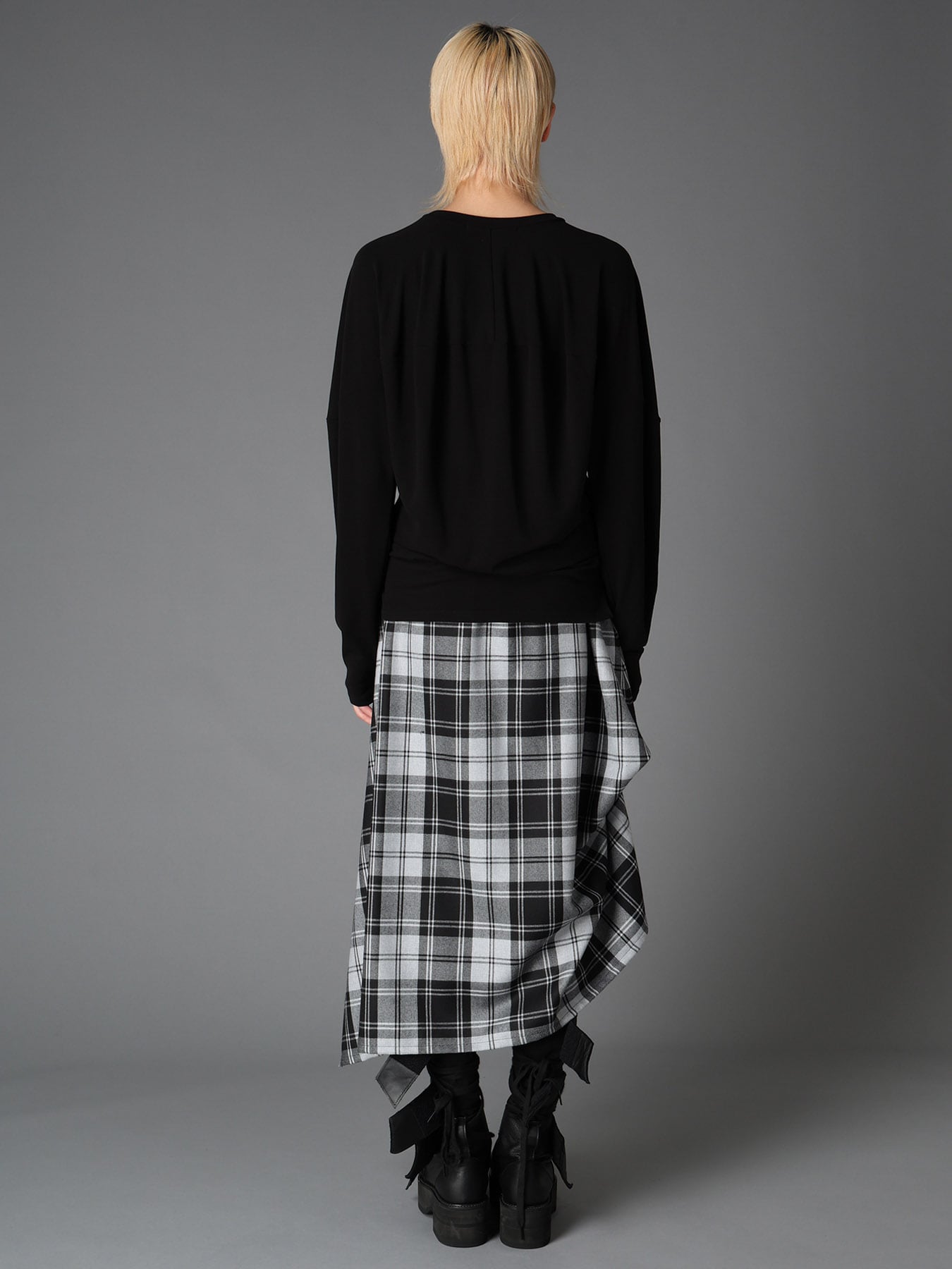 BRUSHED STRETCH JERSEY BALLOON LONG SLEEVE T
