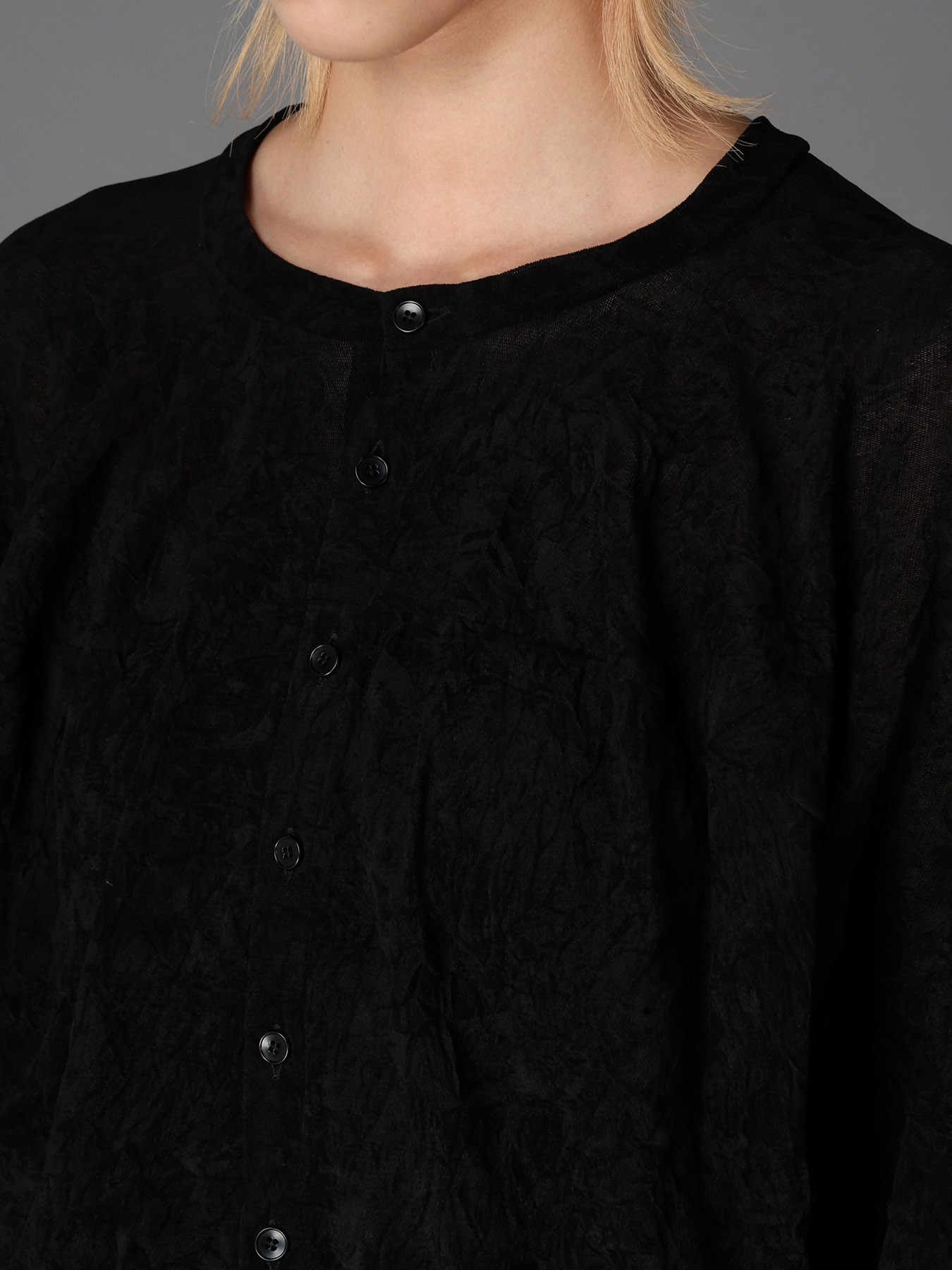 FLOCKED TULLE BALLOON CARDIGAN