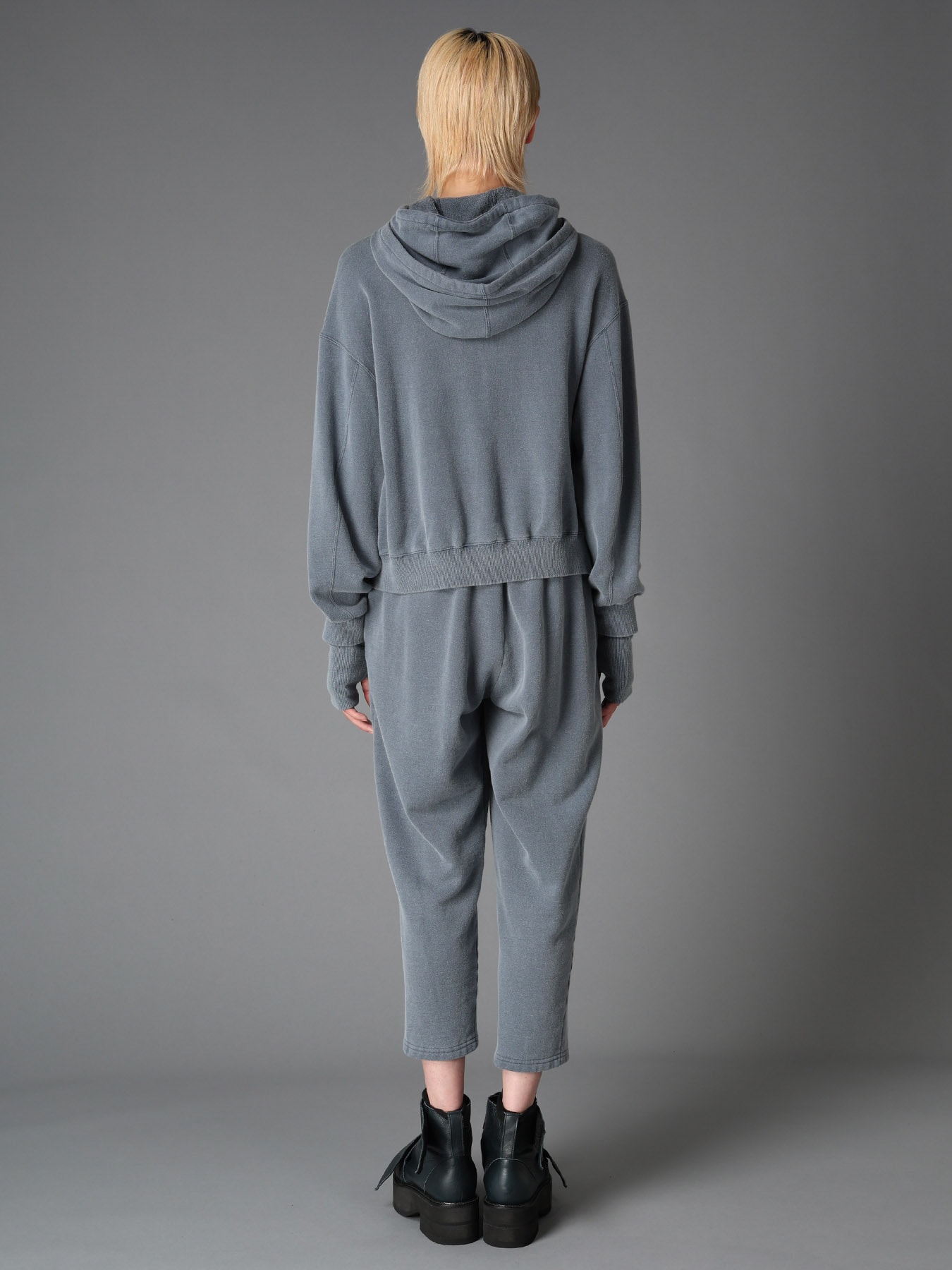 GARMENT DYED FRENCH TERRY DOUBLE HOOD PULLOVER