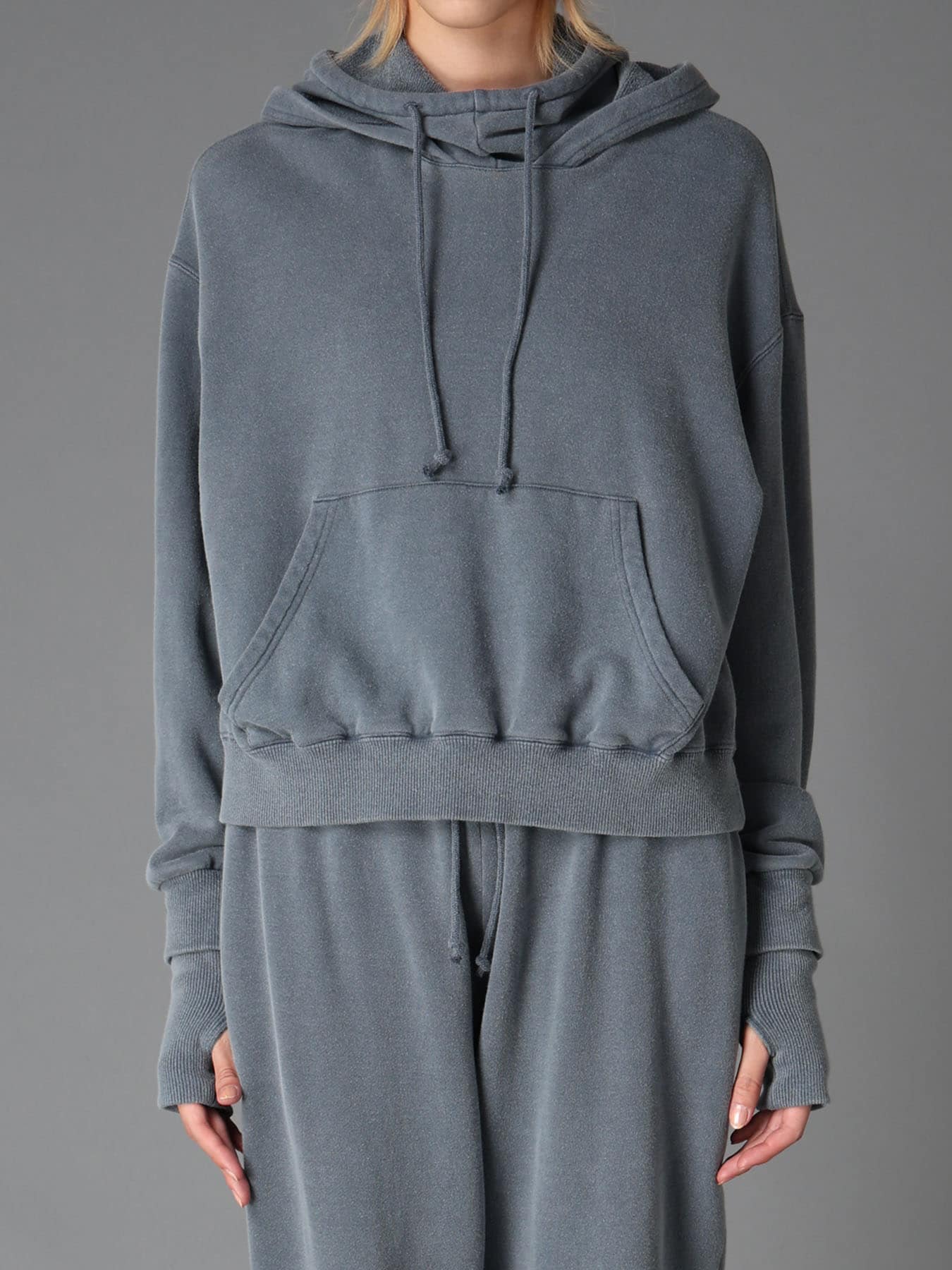 GARMENT DYED FRENCH TERRY DOUBLE HOOD PULLOVER