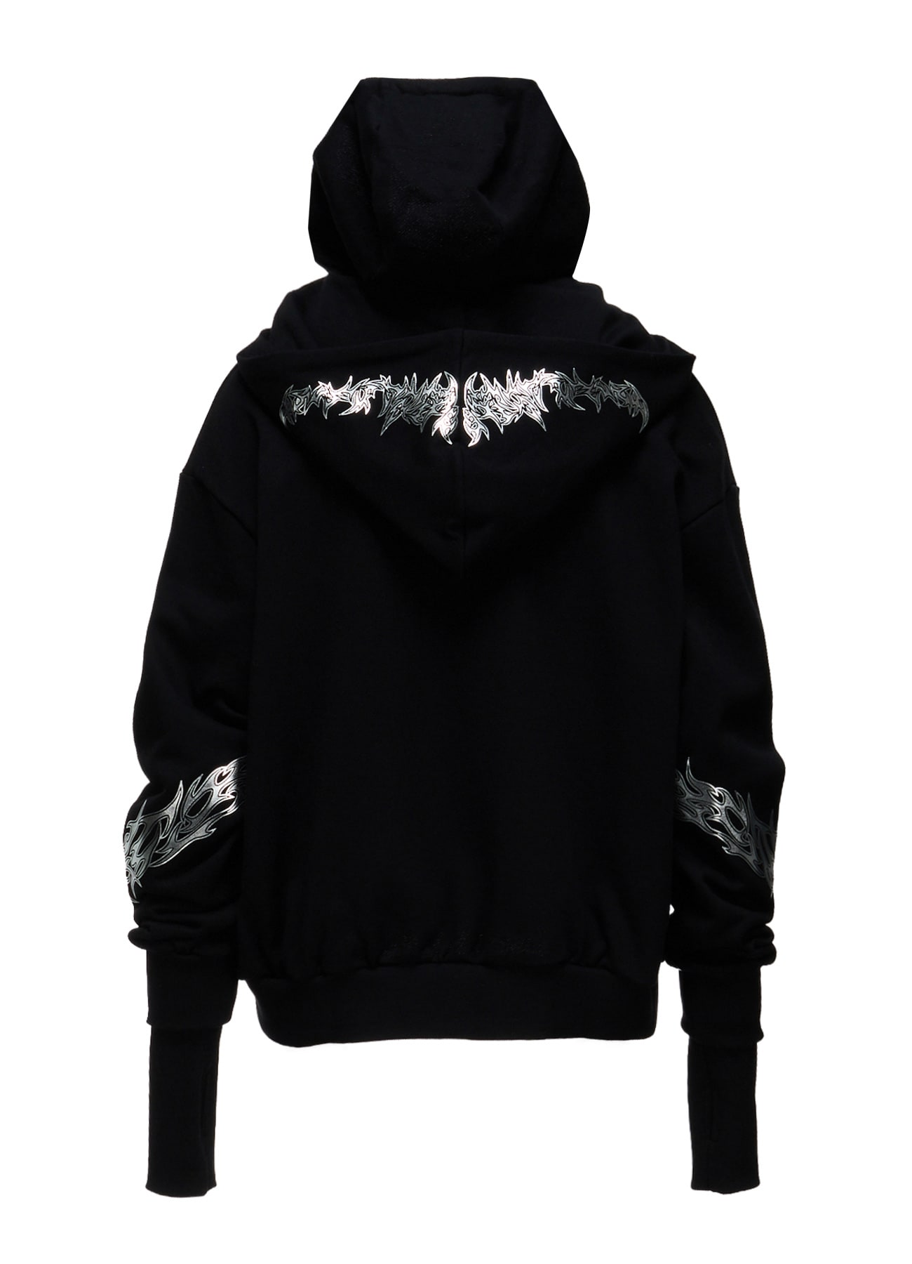 TRIBAL PRINT FRENCH TERRY DOUBLE HOOD PULLOVER