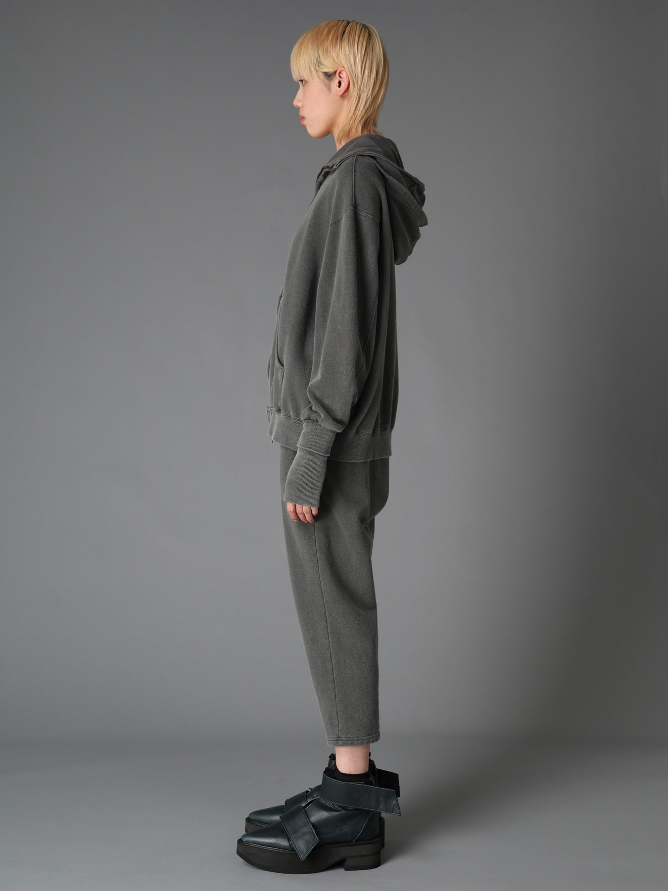 GARMENT DYED FRENCH TERRY DOUBLE HOOD PARKA