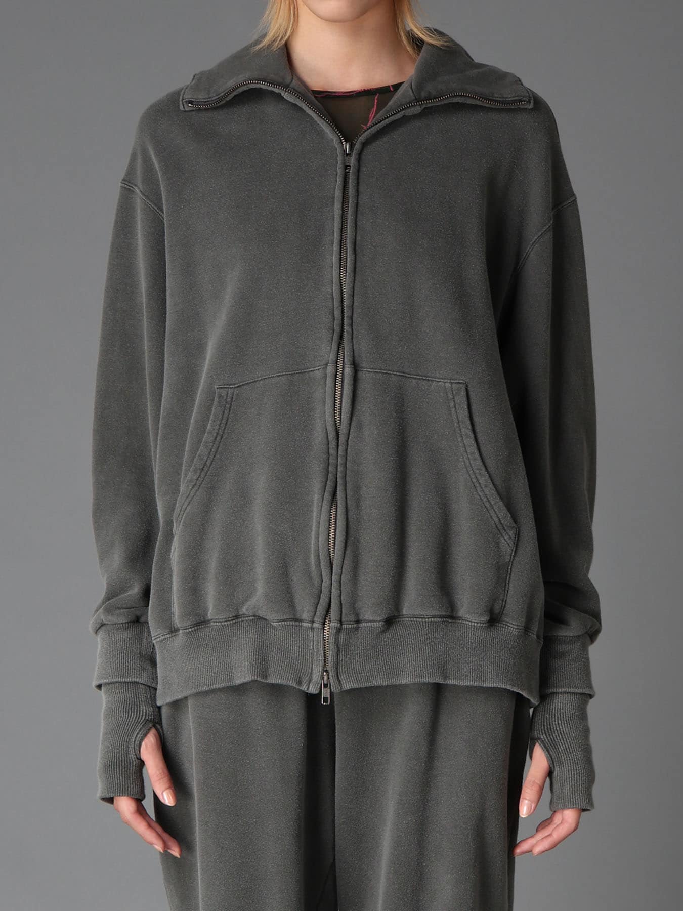GARMENT DYED FRENCH TERRY DOUBLE HOOD PARKA
