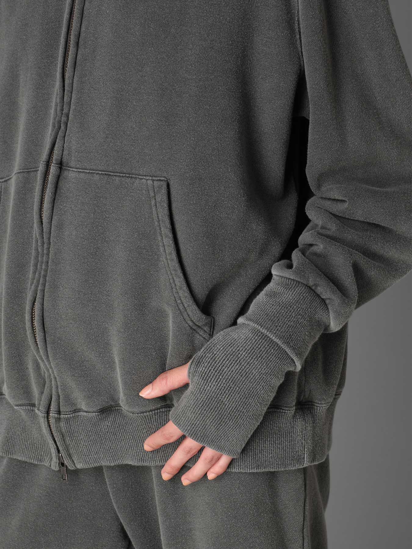 GARMENT DYED FRENCH TERRY DOUBLE HOOD PARKA(S Gray): LIMI feu｜THE