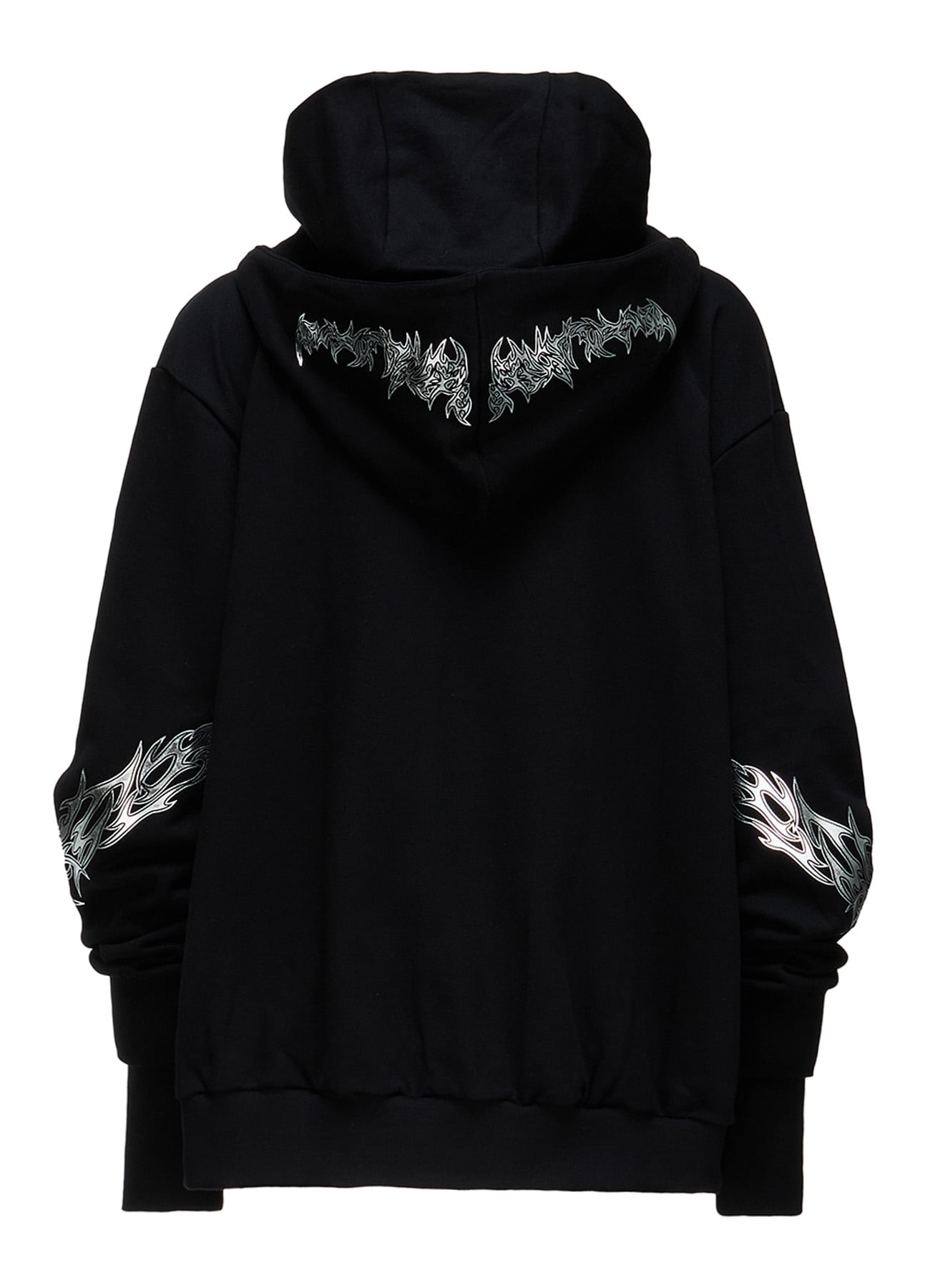 TRIBAL PRINT FRENCH TERRY DOUBLE HOOD PARKA