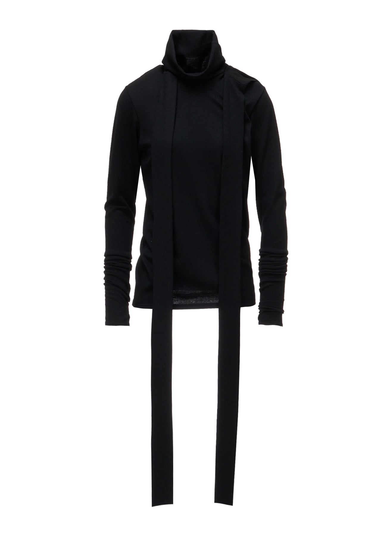 W/ SINGLE JERSEY SCARF DETAIL HOODED T SHIRT