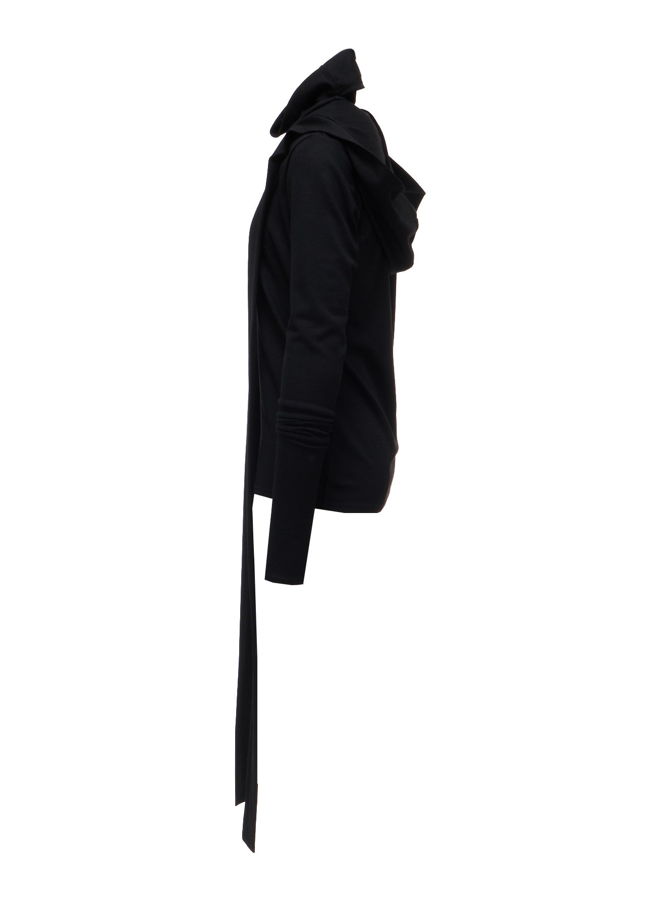 W/ SINGLE JERSEY SCARF DETAIL HOODED T SHIRT