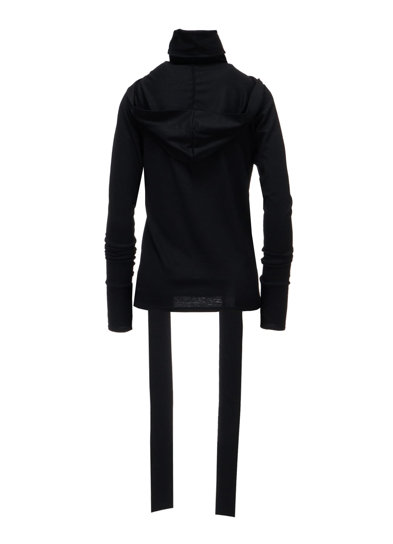 W/ SINGLE JERSEY SCARF DETAIL HOODED T SHIRT