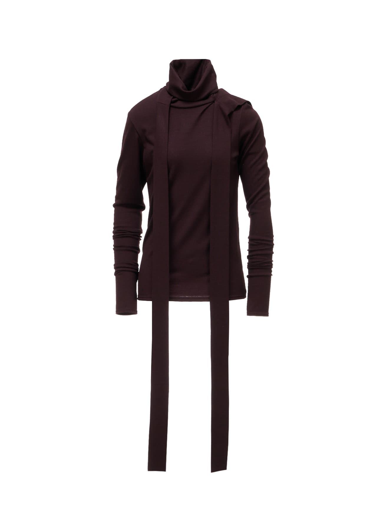 W/ SINGLE JERSEY SCARF DETAIL HOODED T SHIRT