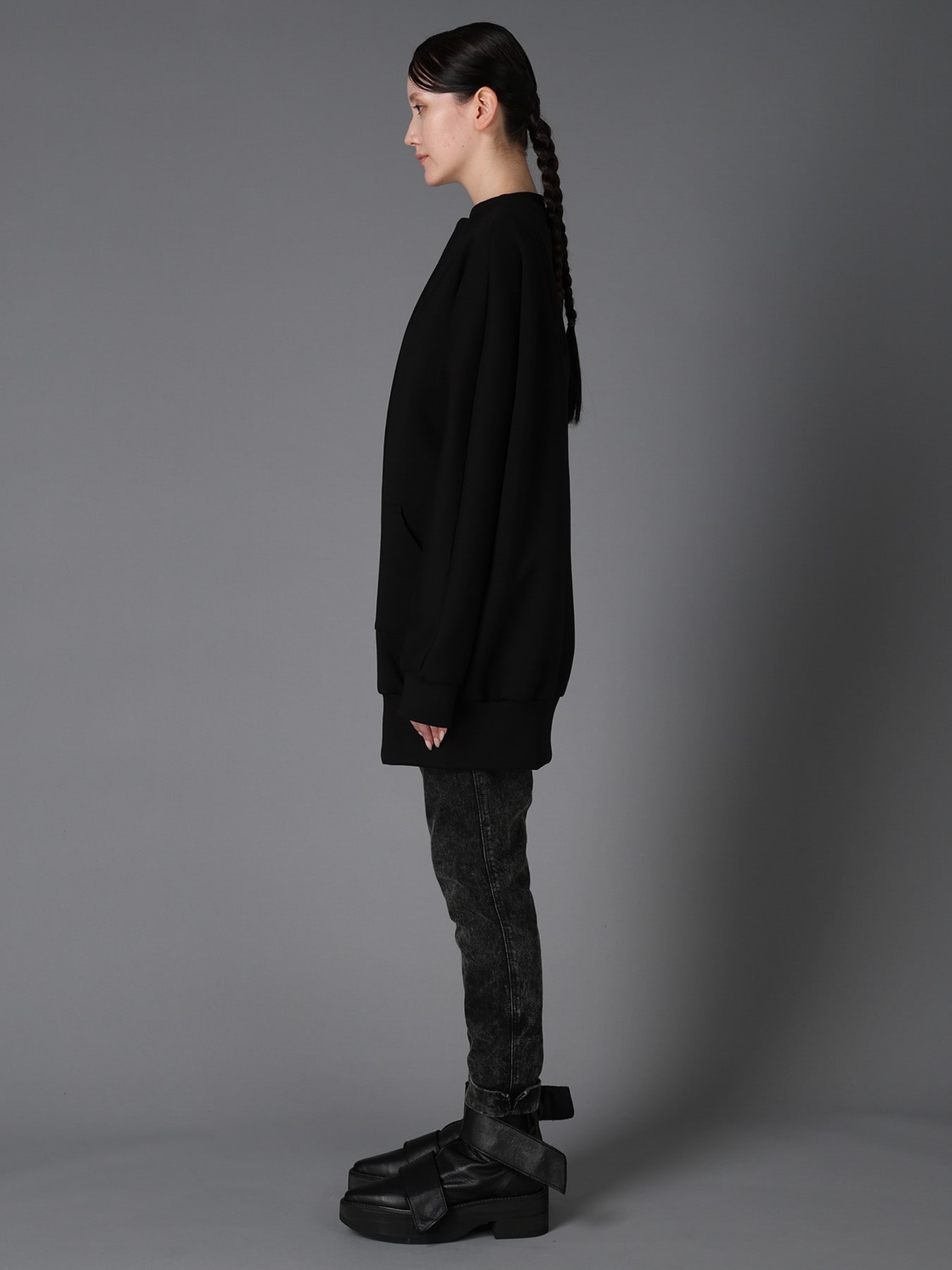 DOUBLE FACE JERSEY LONG ZIP BLOUSON