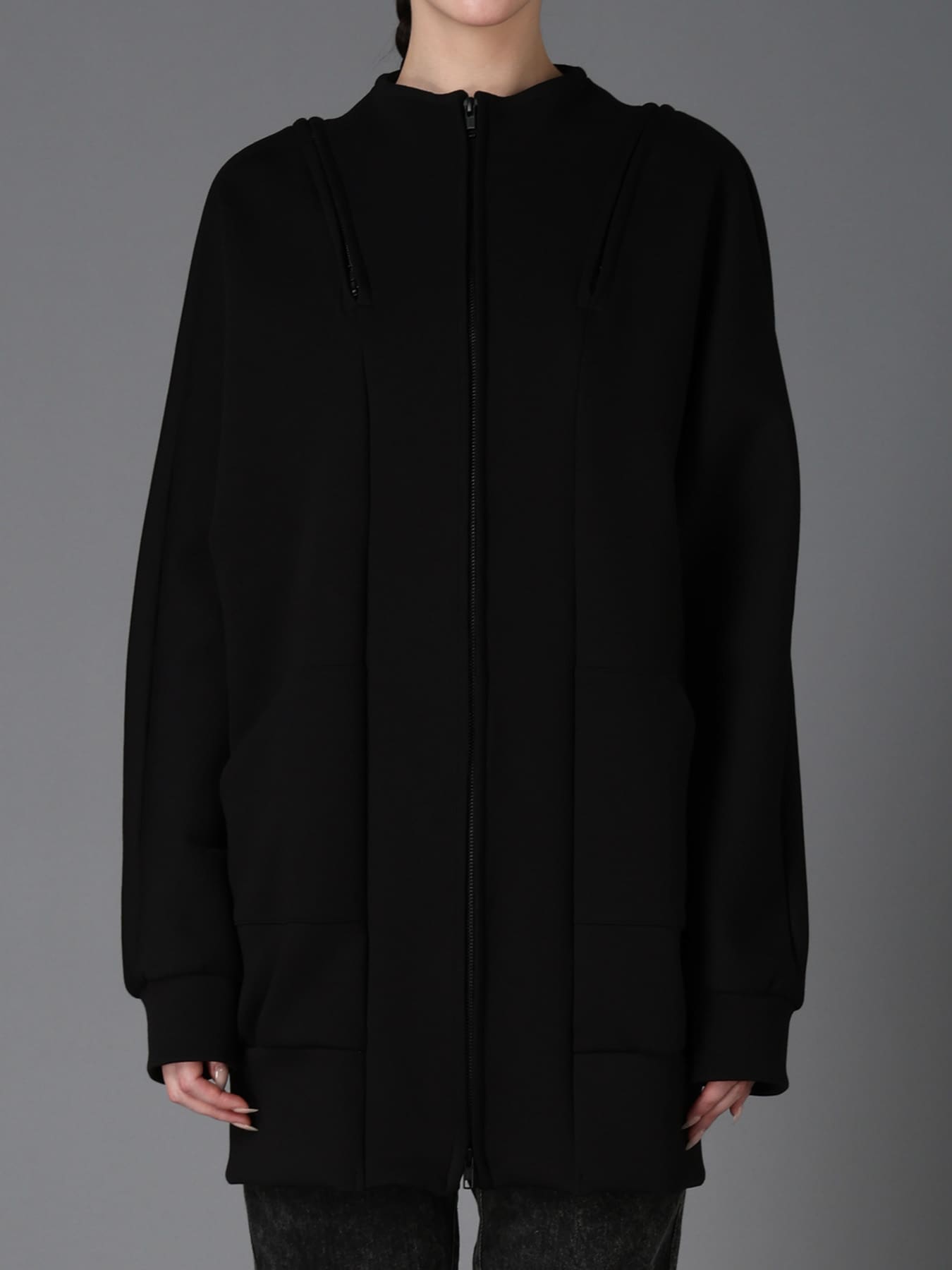 DOUBLE FACE JERSEY LONG ZIP BLOUSON