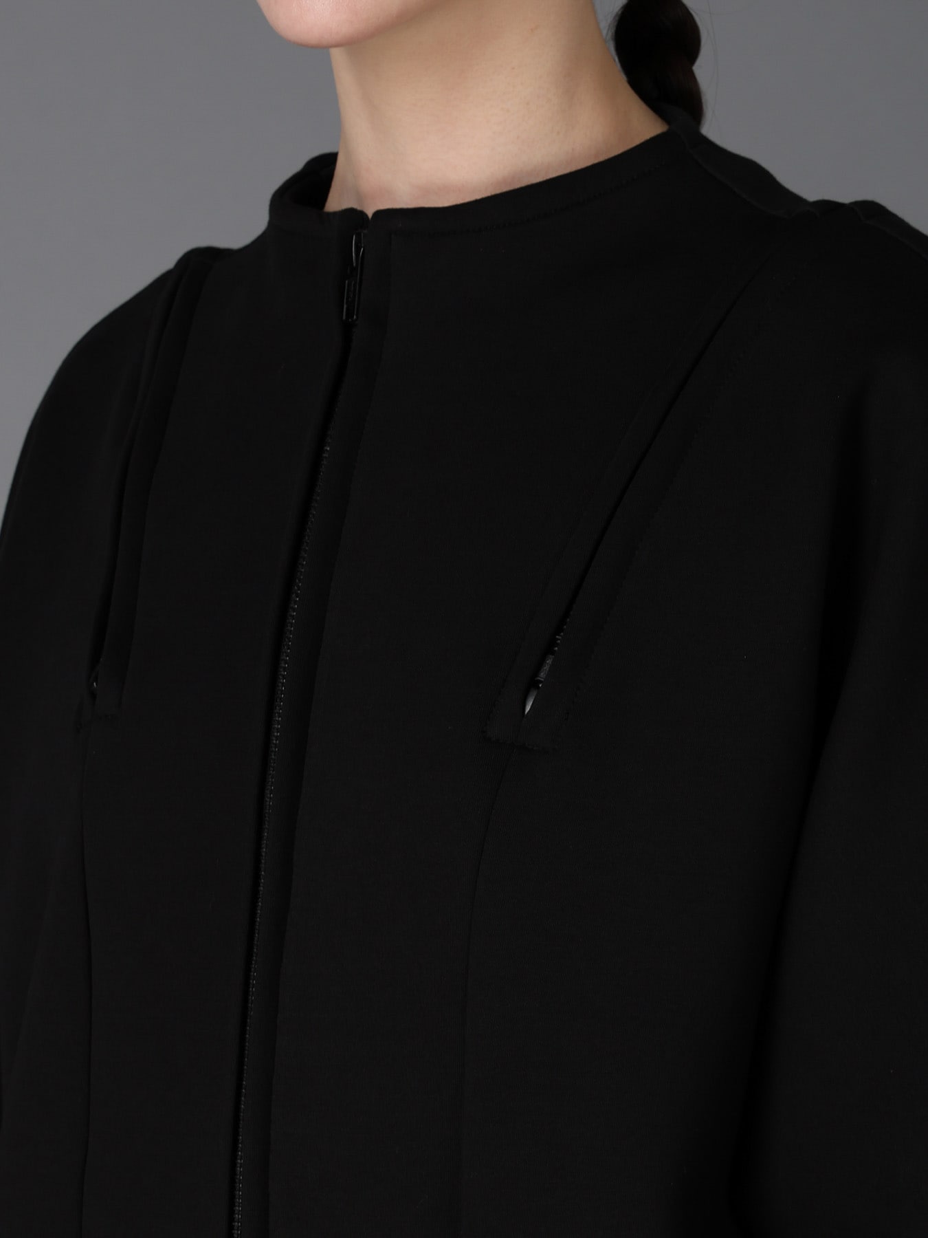 DOUBLE FACE JERSEY LONG ZIP BLOUSON