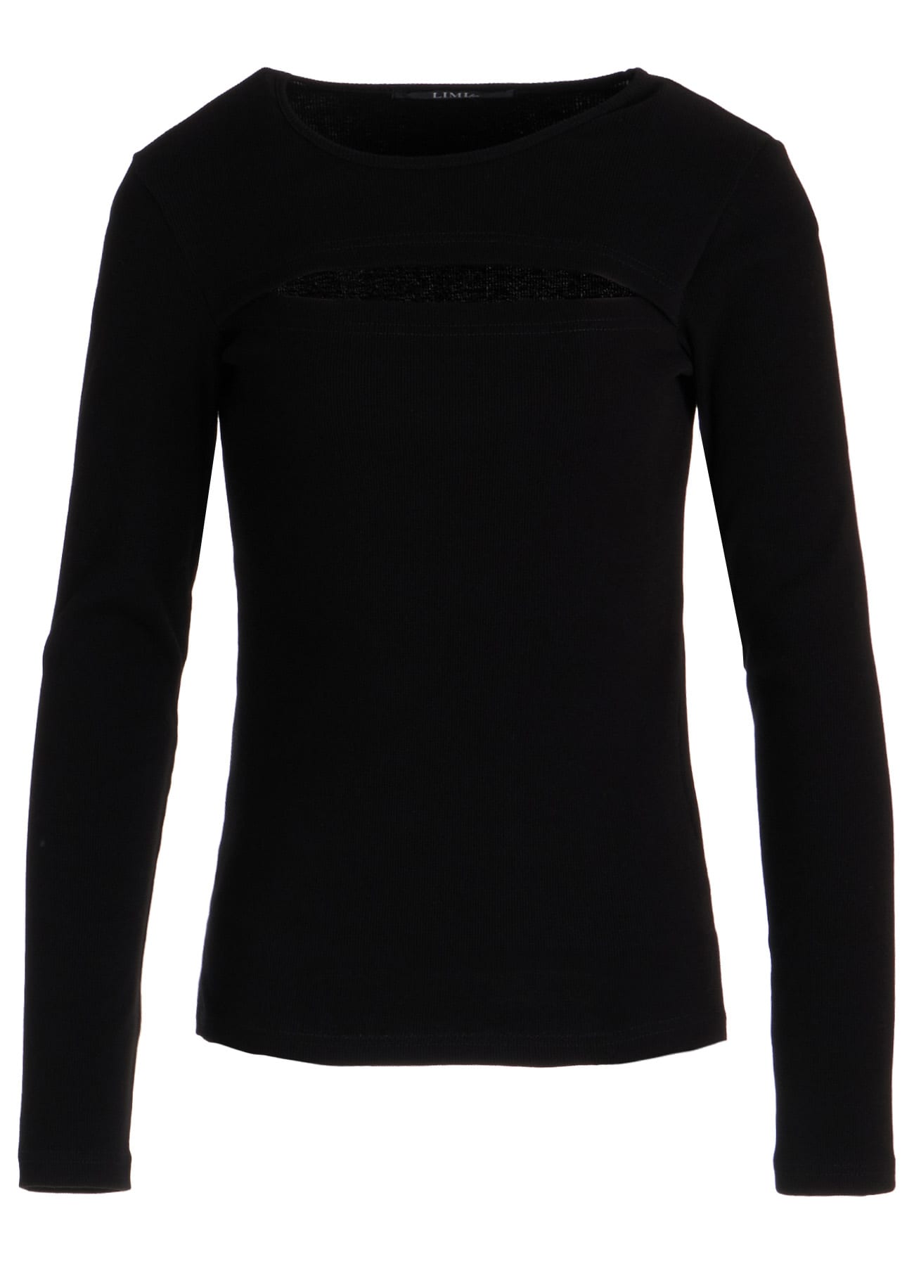 C/ RIB SLIT CHEST LONG SLEEVE T