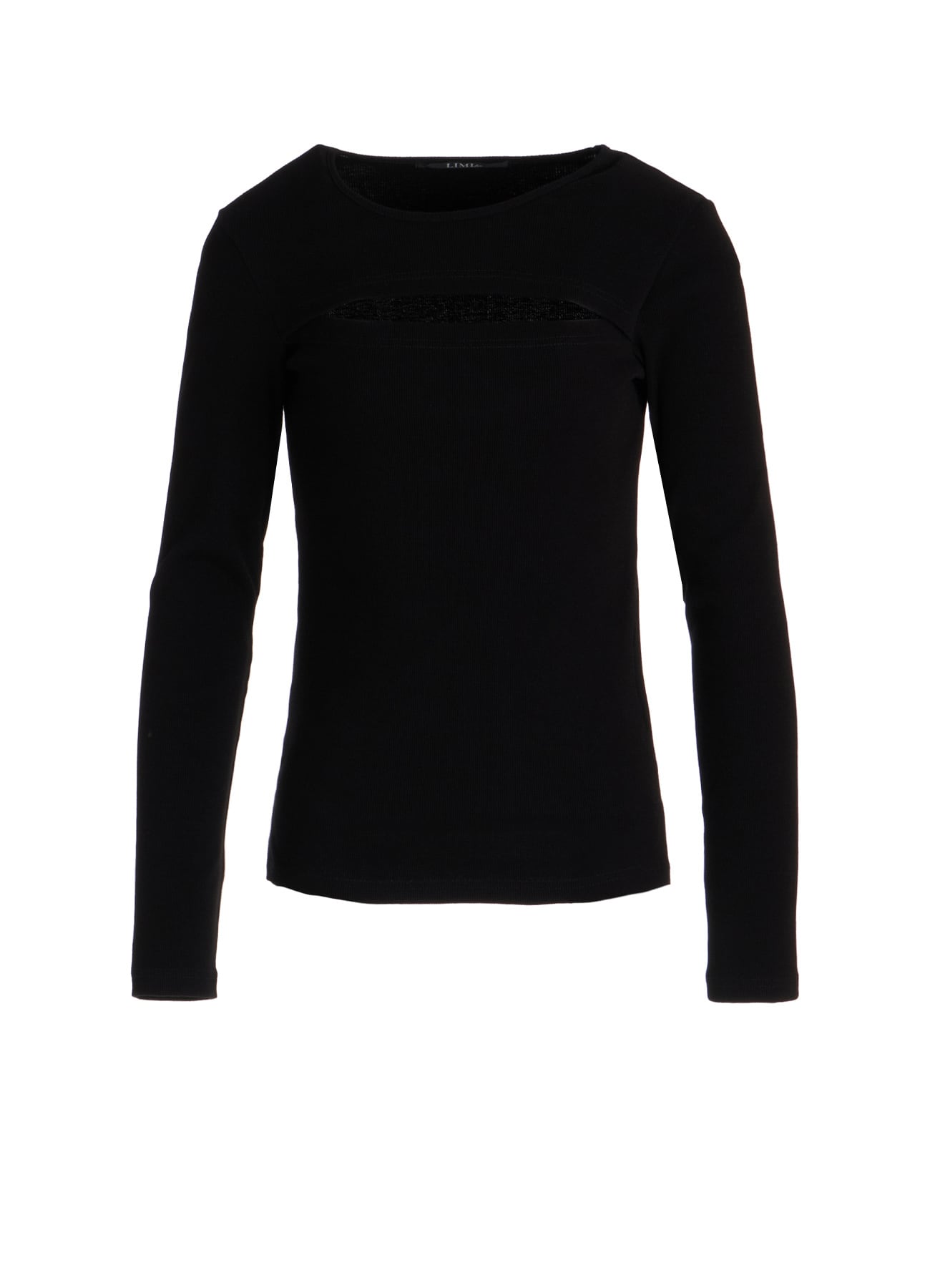 C/ RIB SLIT CHEST LONG SLEEVE T