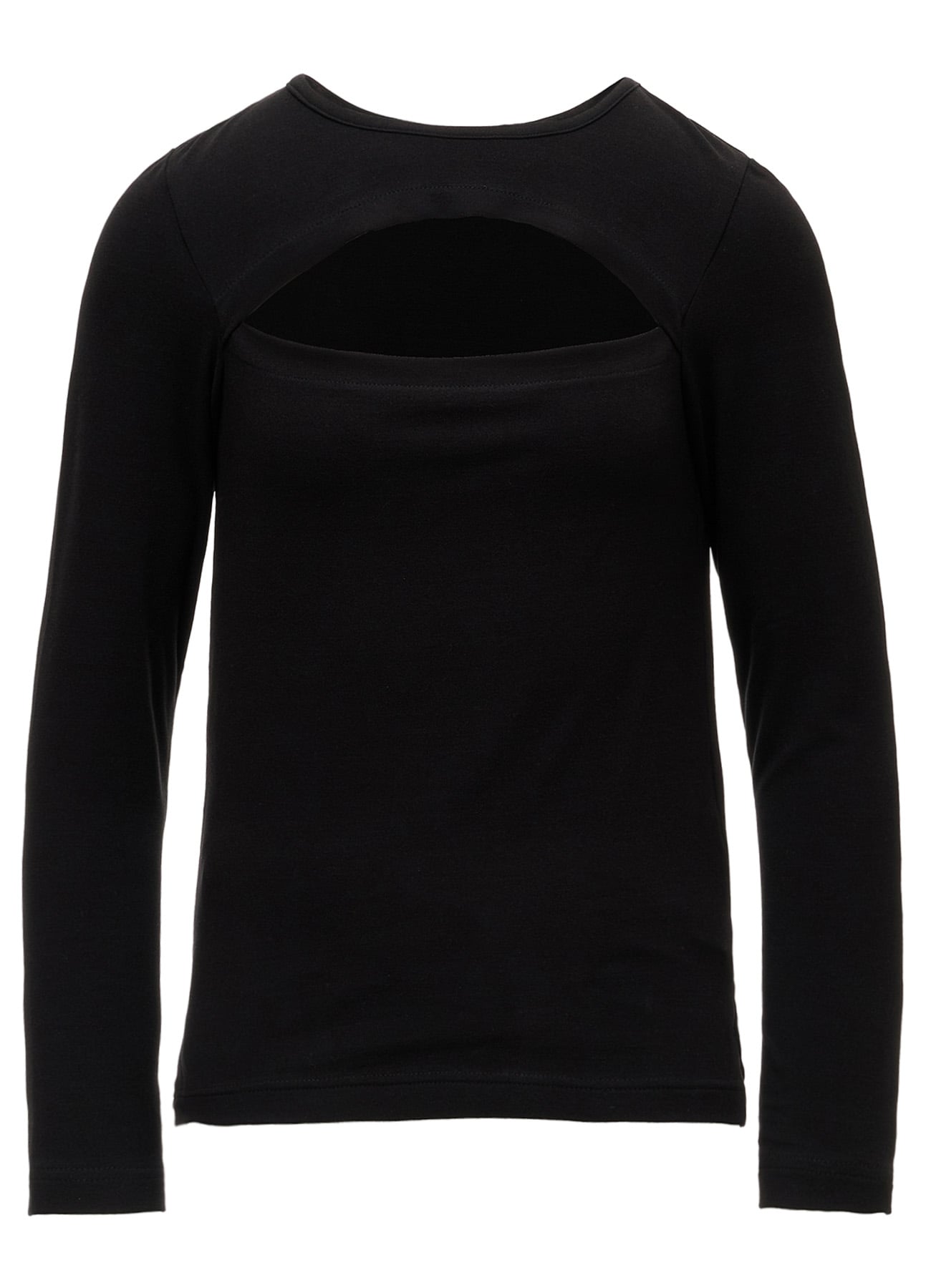 BRUSHED STRETCH JERSEY SLIT CHEST LONG SLEEVE T