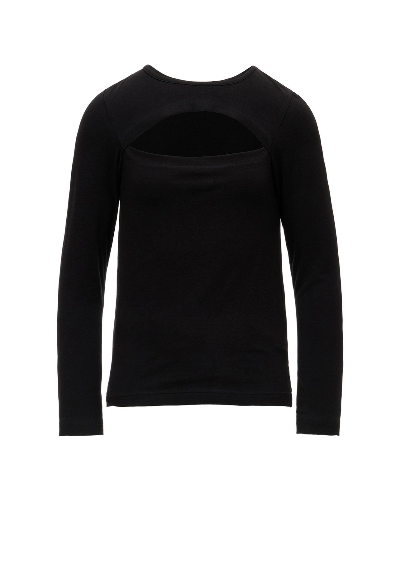 BRUSHED STRETCH JERSEY SLIT CHEST LONG SLEEVE T