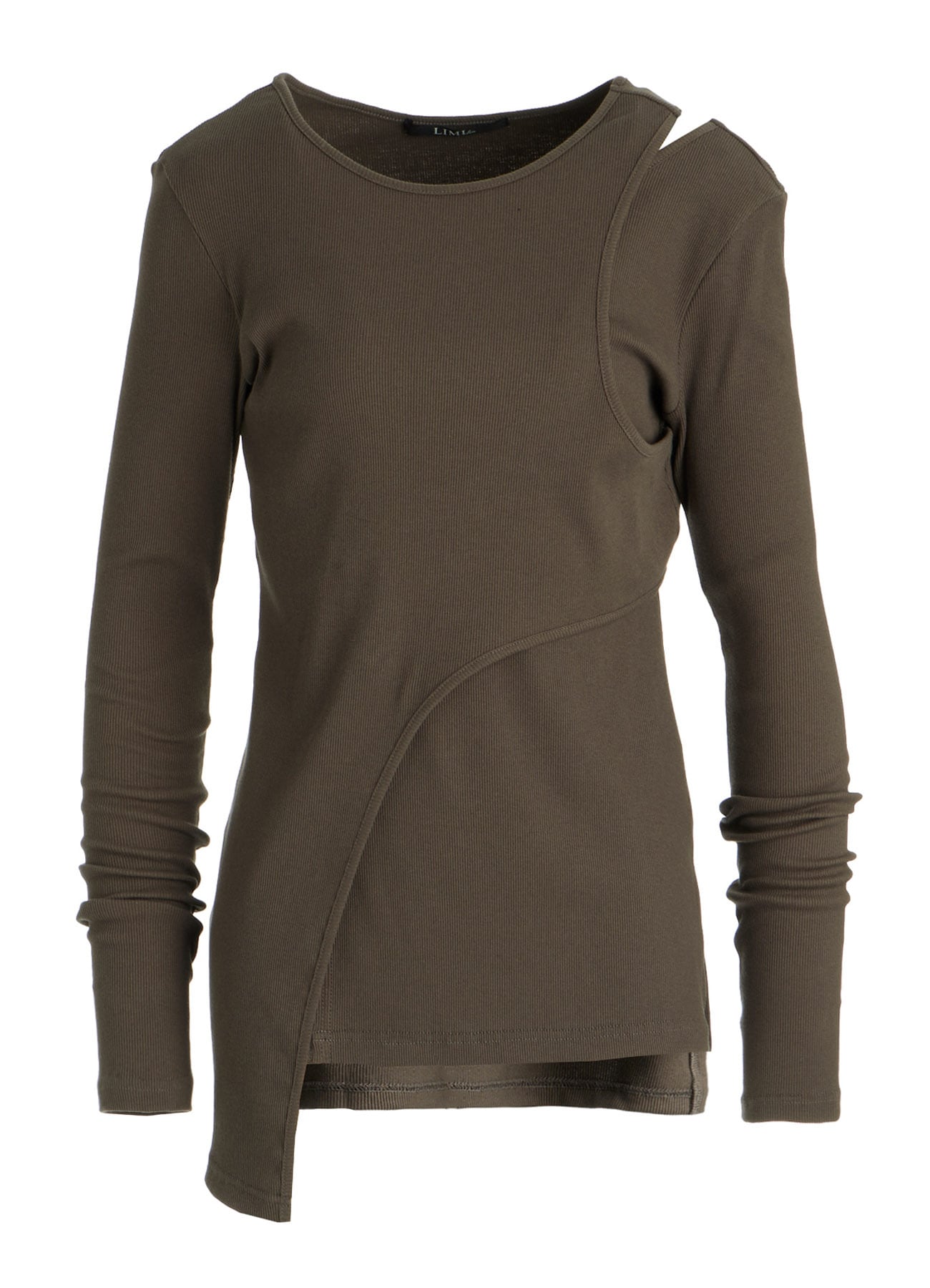 C/ RIB LAYERED DETAIL T SHIRT