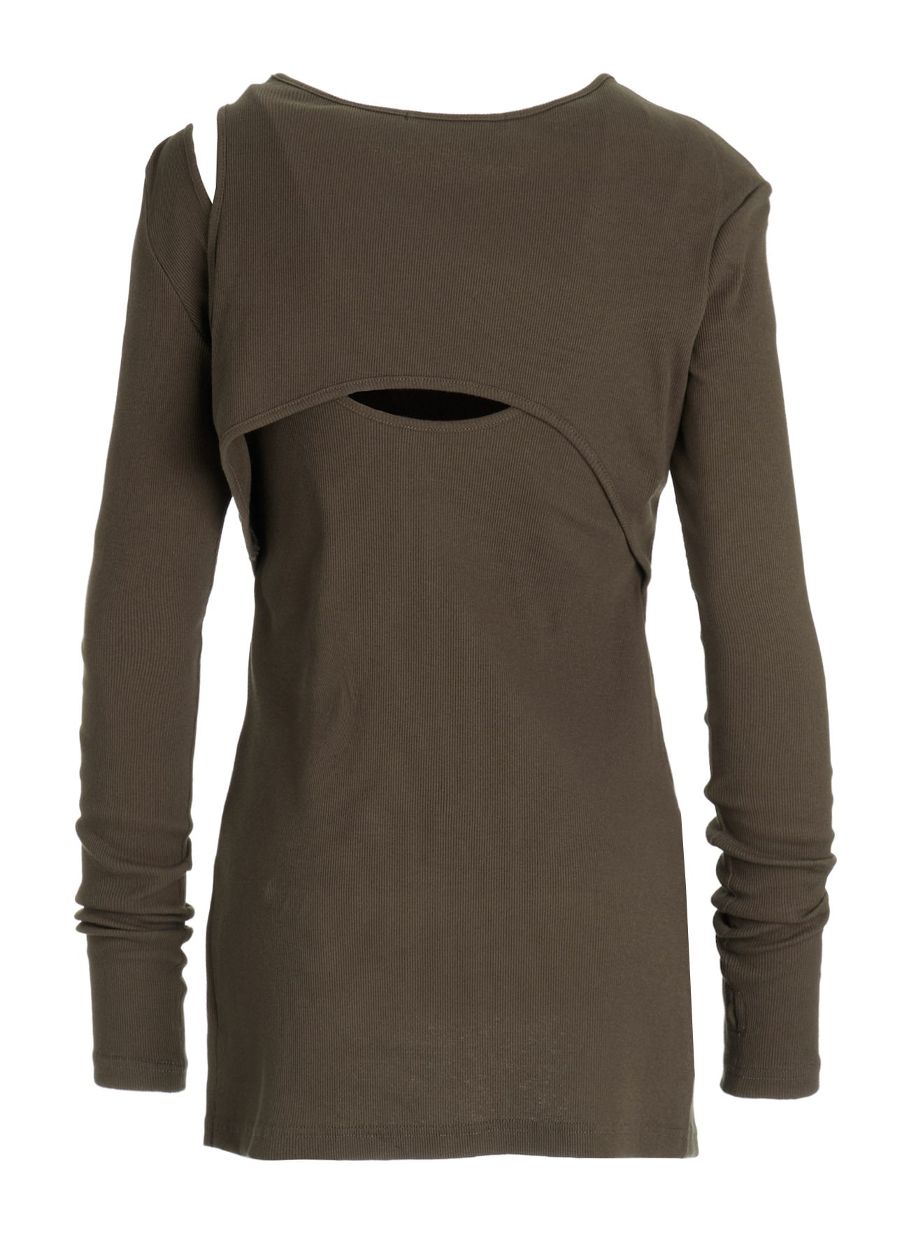 C/ RIB LAYERED DETAIL T SHIRT