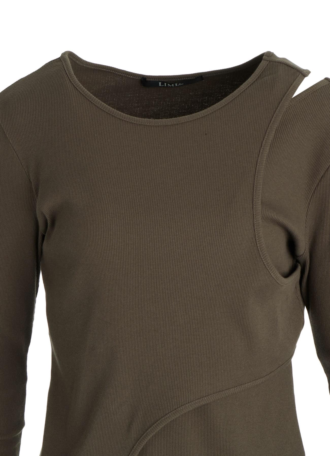 C/ RIB LAYERED DETAIL T SHIRT