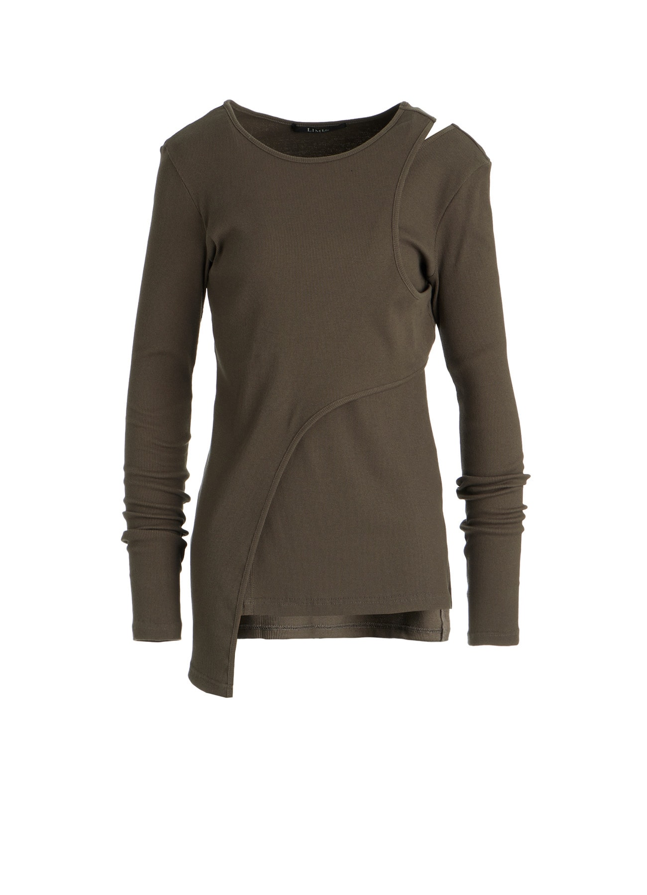C/ RIB LAYERED DETAIL T SHIRT