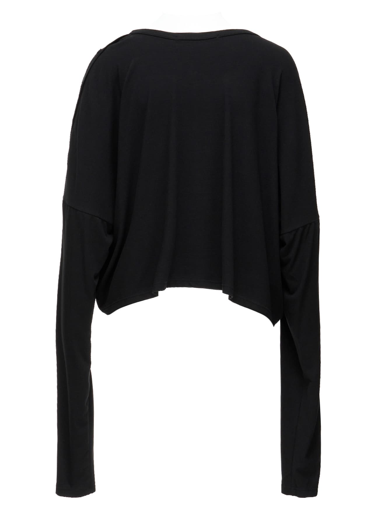 BRUSHED STRETCH JERSEY SHOULDER OPEN SHORT T