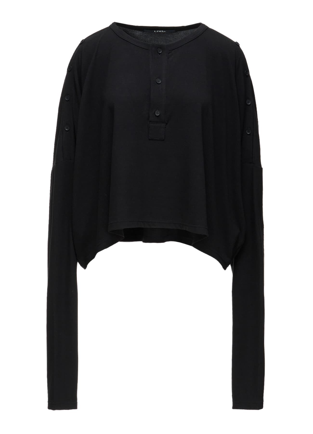 BRUSHED STRETCH JERSEY SHOULDER OPEN SHORT T