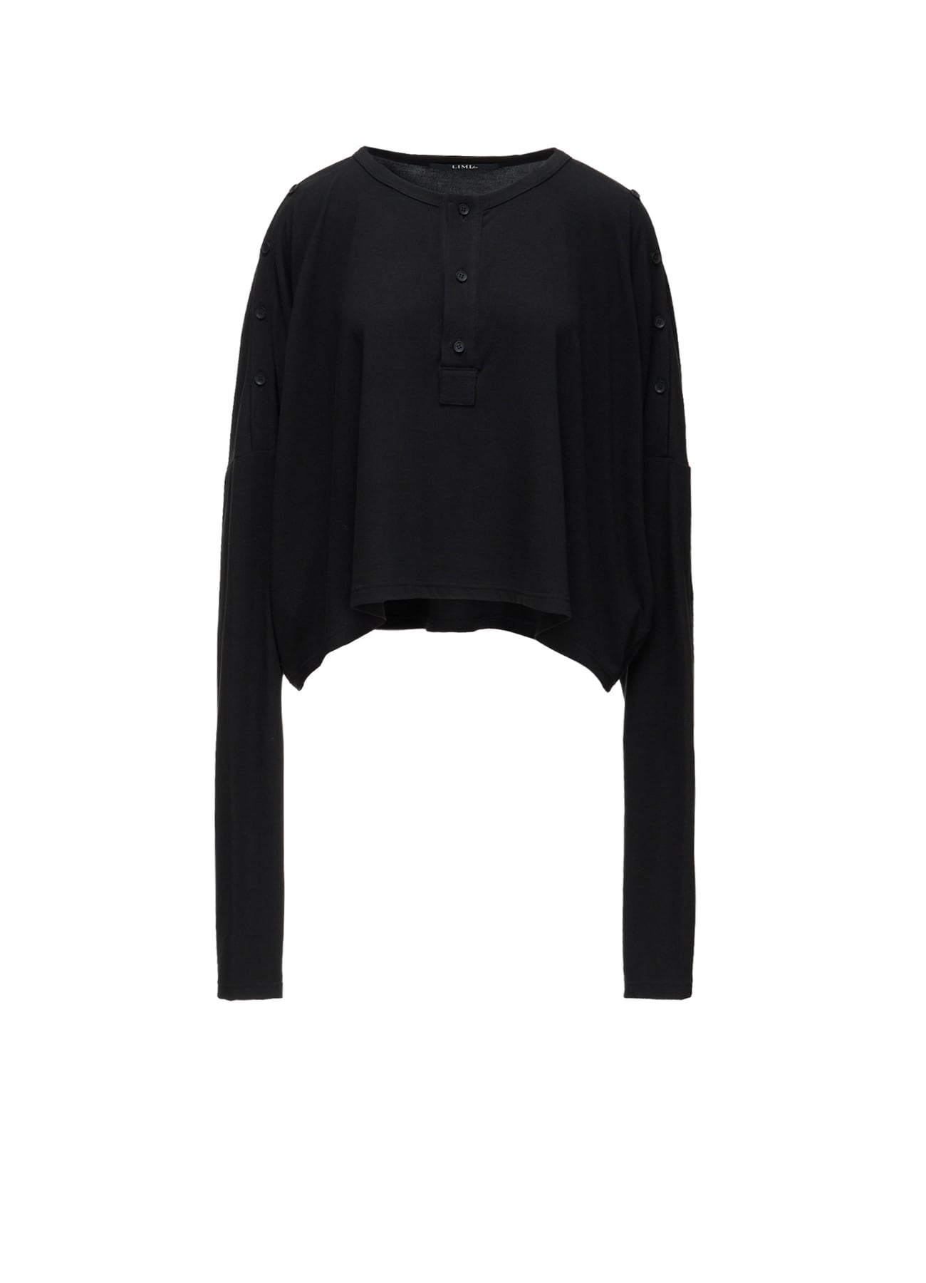 BRUSHED STRETCH JERSEY SHOULDER OPEN SHORT T