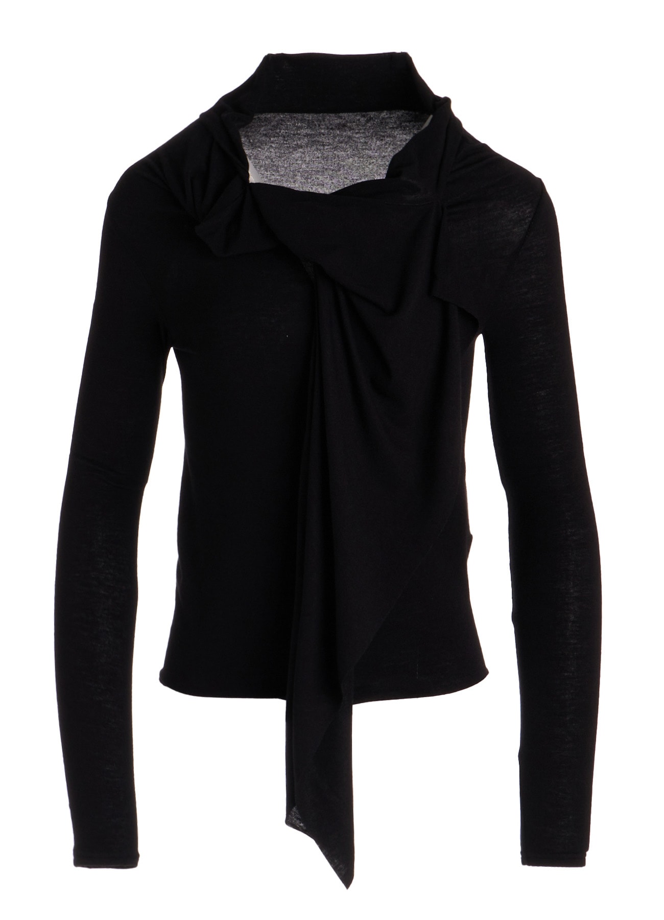 GAUZE STRETCH JERSEY FRONT DRAPE T