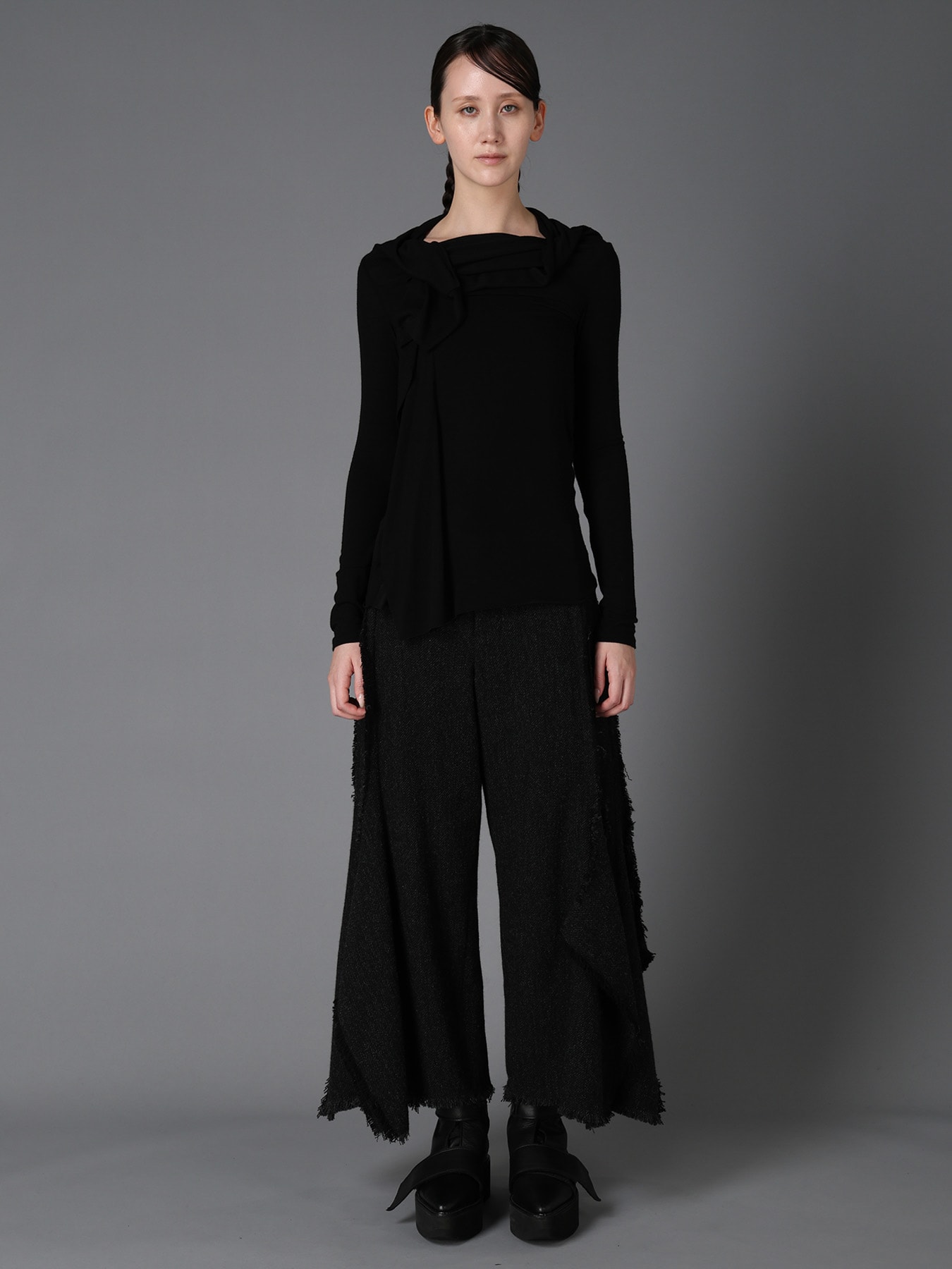 GAUZE STRETCH JERSEY DRAPED T