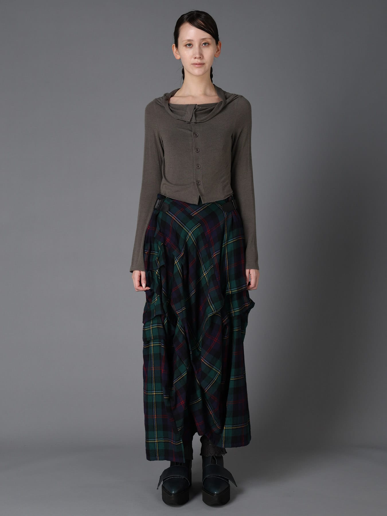 GAUZE STRETCH JERSEY DRAPED CARDIGAN